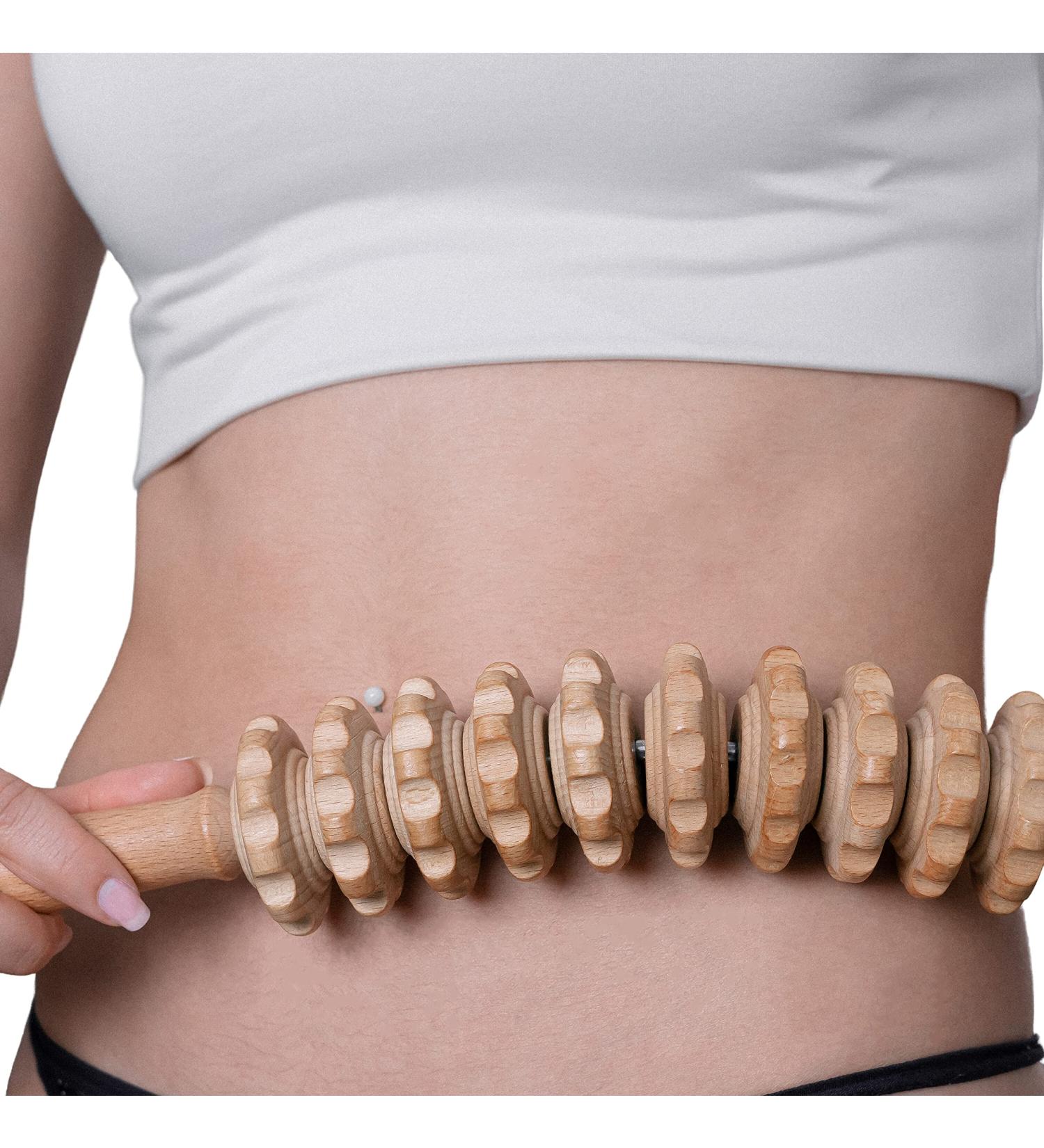Curved Massage Wood & Cellulite Roller Anti-Cellulite Massager for Legs Abdominal & Neck | Thermikoa - Buy Online on GoSupps.com