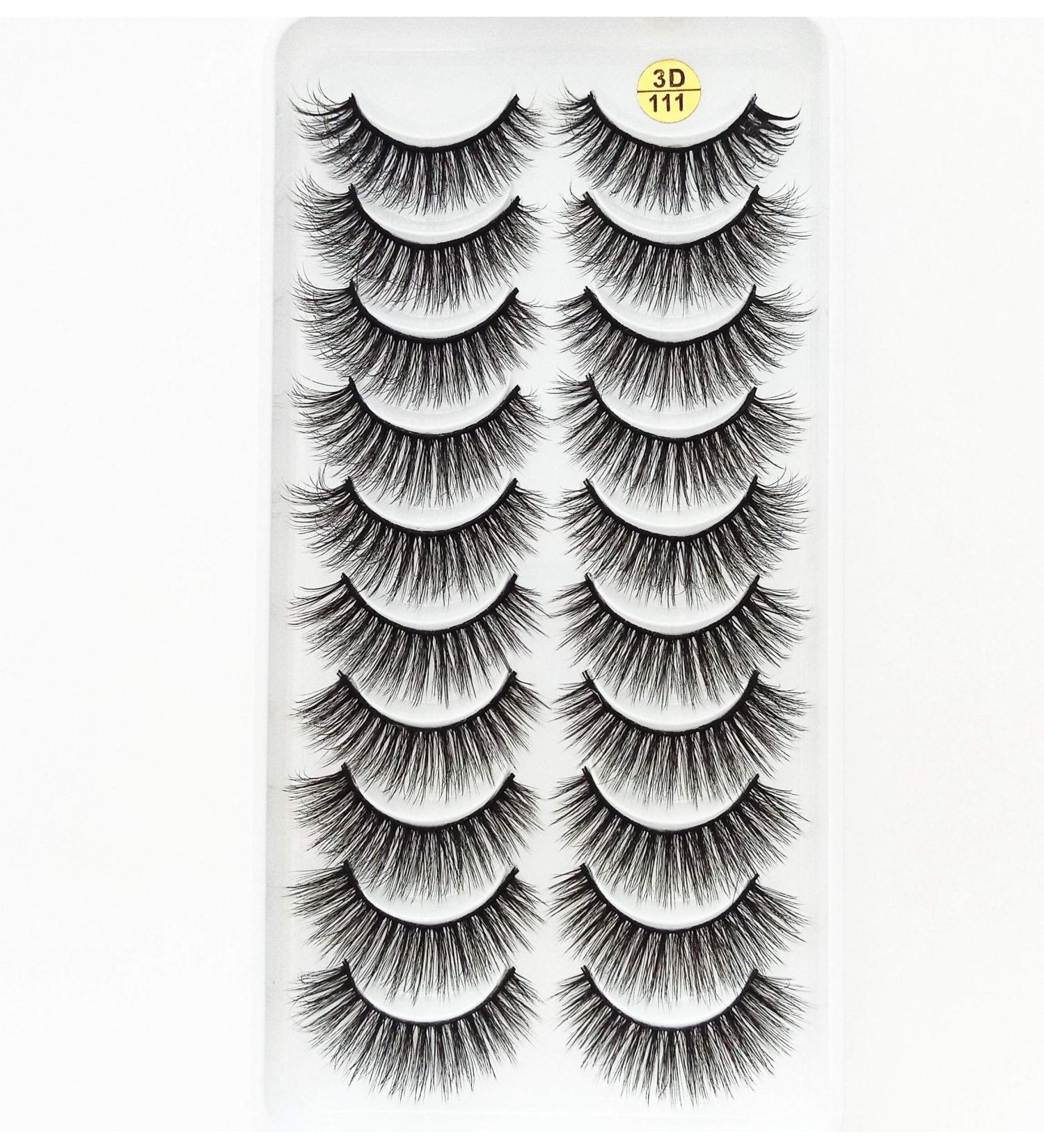 10 Pairs Natural 3D Mink False Eyelashes for Beauty - 38 Styles (3D111) - Buy Online on GoSupps.com