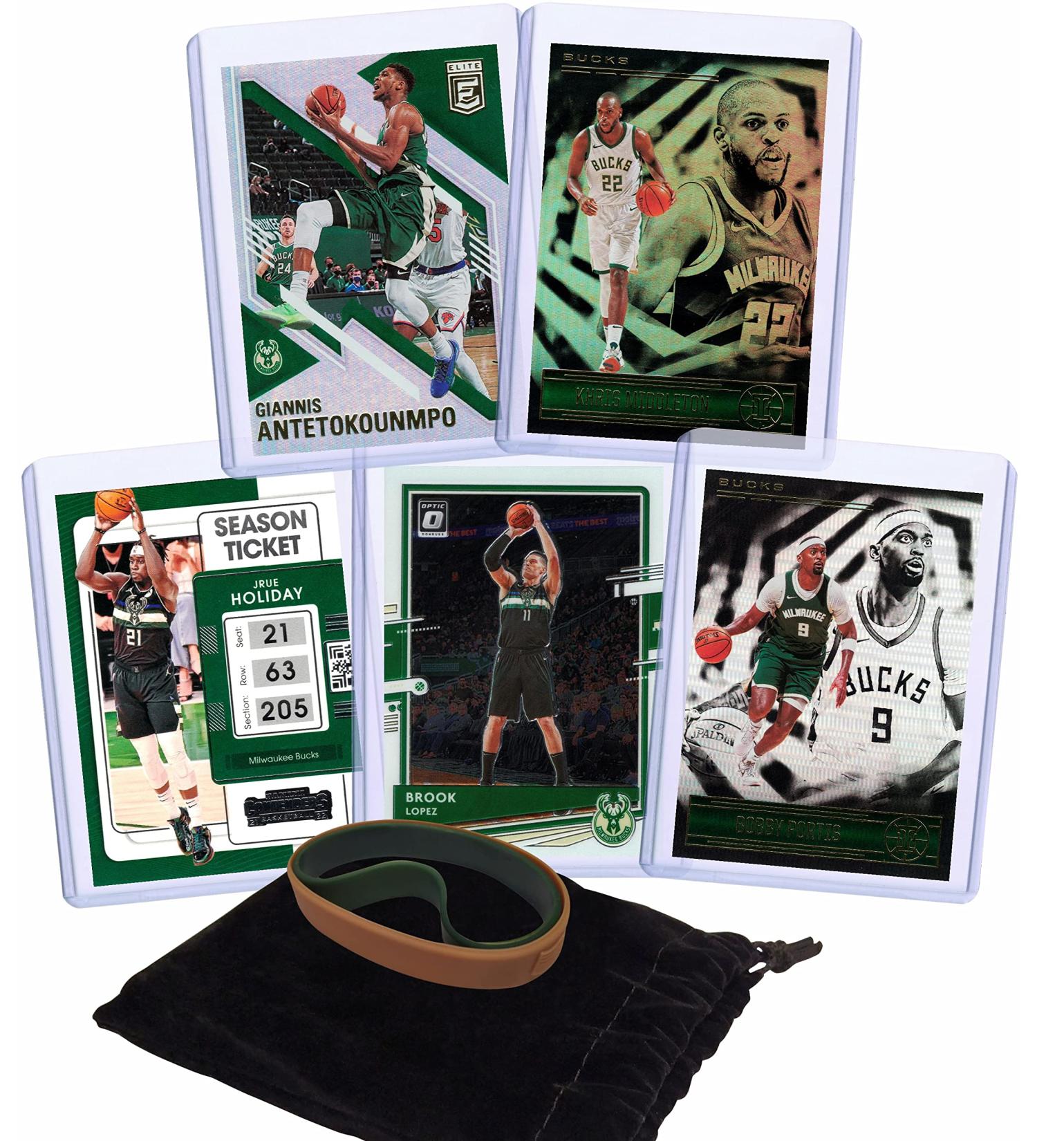 Milwaukee Bucks Basketball Cards Bundle featuring Giannis Antetokounmpo, Khris Middleton, Jrue Holiday, and more - Buy Online on GoSupps.com