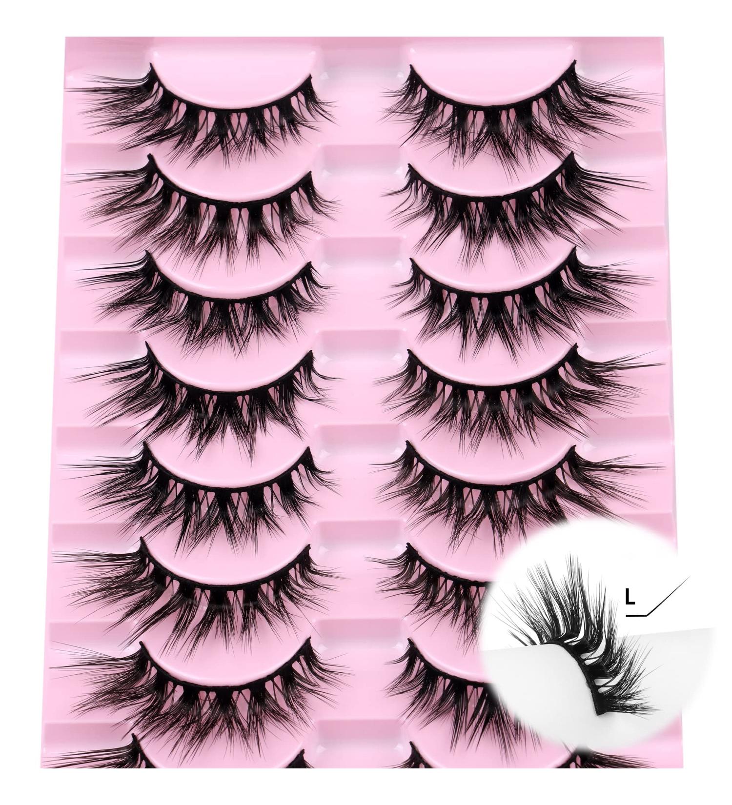Newcally Cat Eye Lashes | L Curl Wispy Long 3D Dramatic Volume False Eyelashes | 8-18 MM Pack - Buy Online on GoSupps.com
