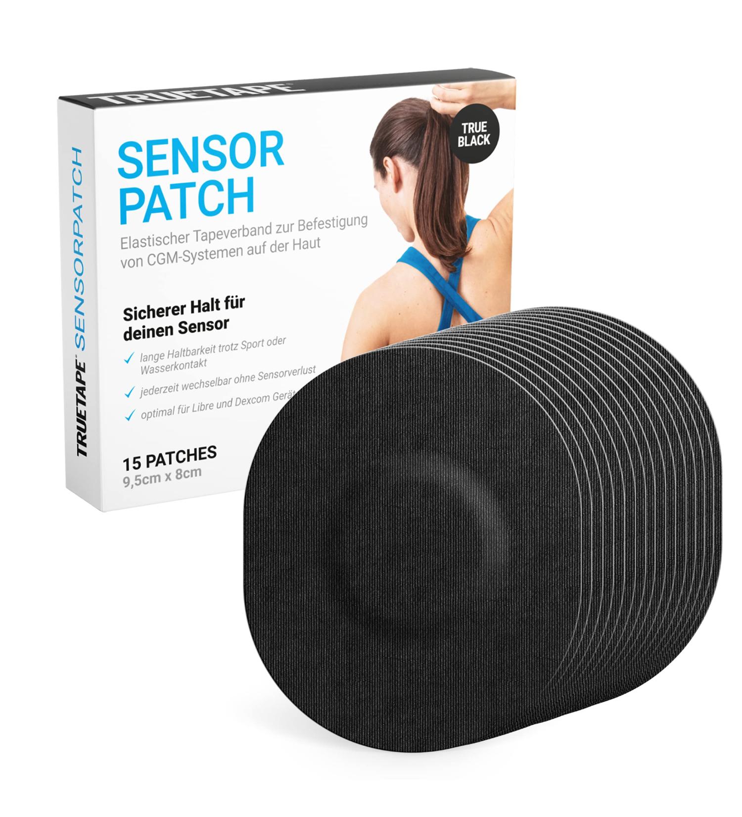 Truetape SensorPatch for Freestyle Libre 2 & 3 | Waterproof Skin-Friendly Adhesive | 15 Pack in Black - Strong & Reusable - Buy Online on GoSupps.com