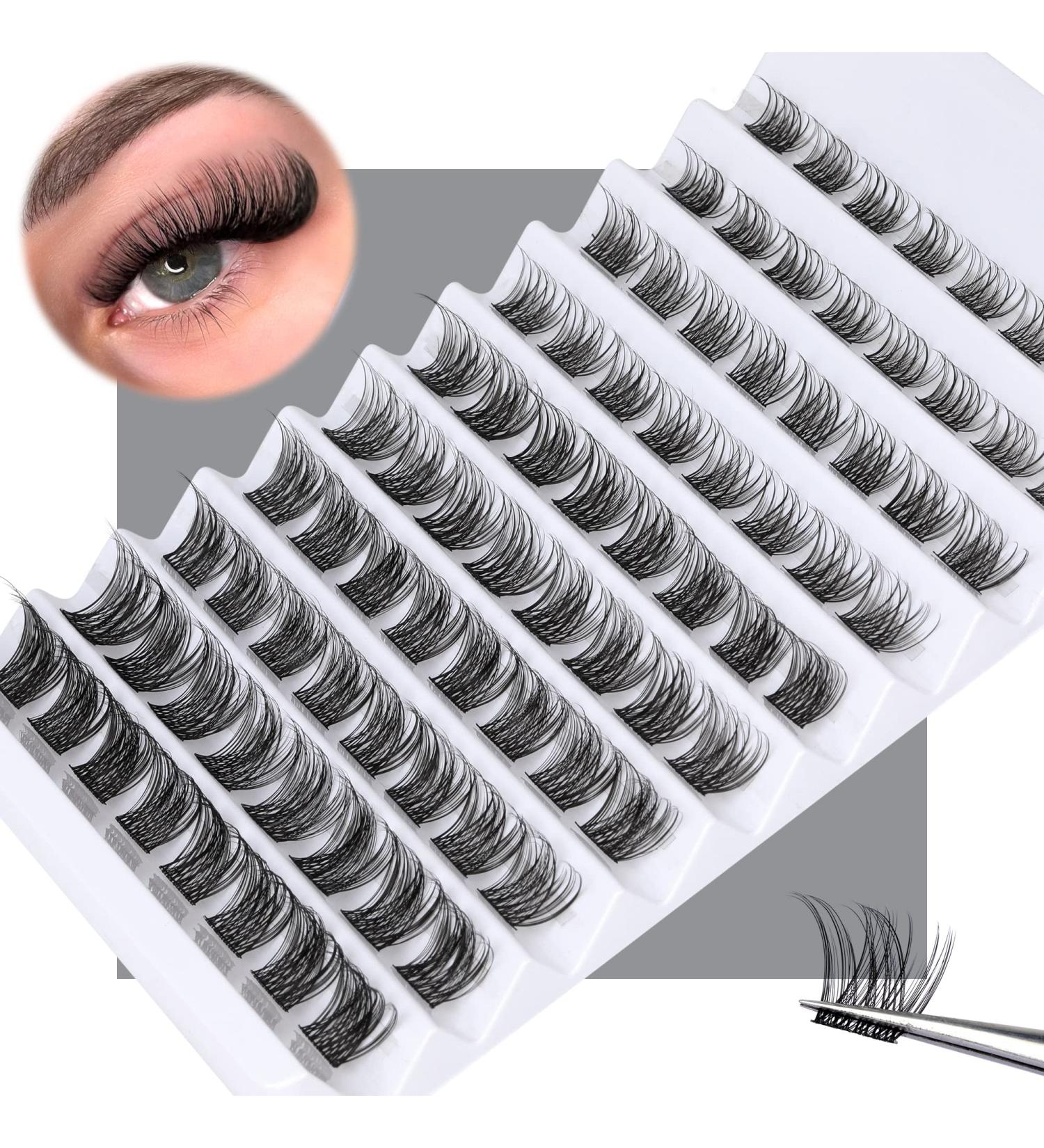 JIMIRE Fluffy Cluster Eyelash Extensions DIY Kit - 80pcs D Curl 8-16mm Wispy Individual Lash Clusters - Buy Online on GoSupps.com
