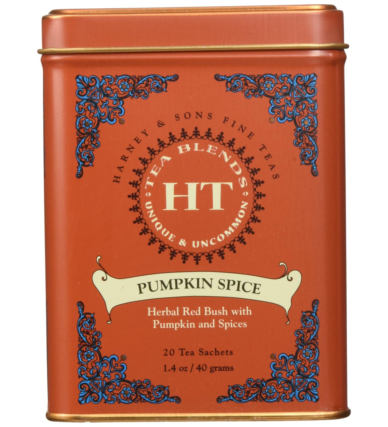 Harney & Sons Pumpkin Spice Rooibos Tea Sachet Tin - 20 ct - Buy Online on GoSupps.com