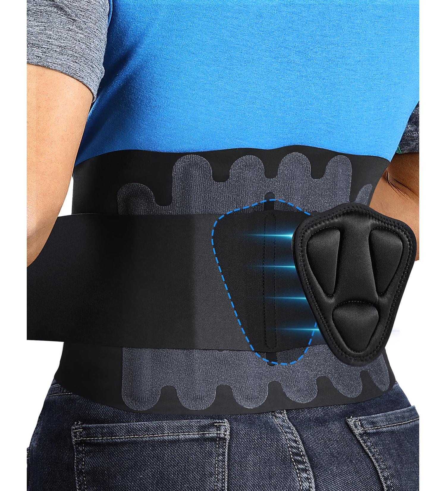 Fitomo Lumbar Support Belt for Men & Women - 3D Pillows Ultra-Thin Fabric Elastic Strap for Sciatica Relief - XL Black - Buy Online on GoSupps.com