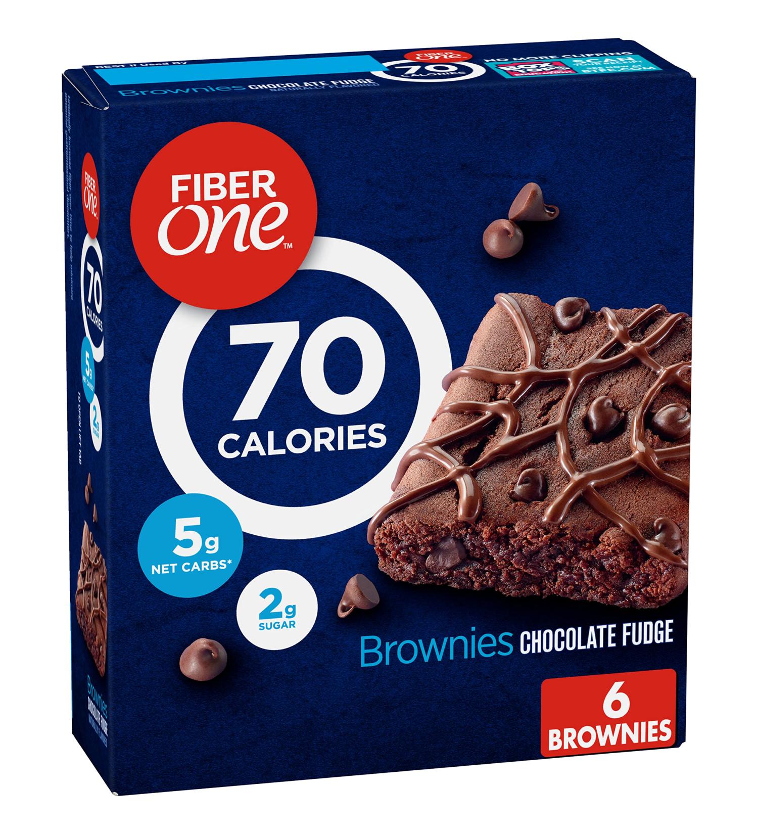 Fiber One 70 Calorie Chocolate Fudge Brownies Snack Bars - 6 ct Pack - Buy Online on GoSupps.com