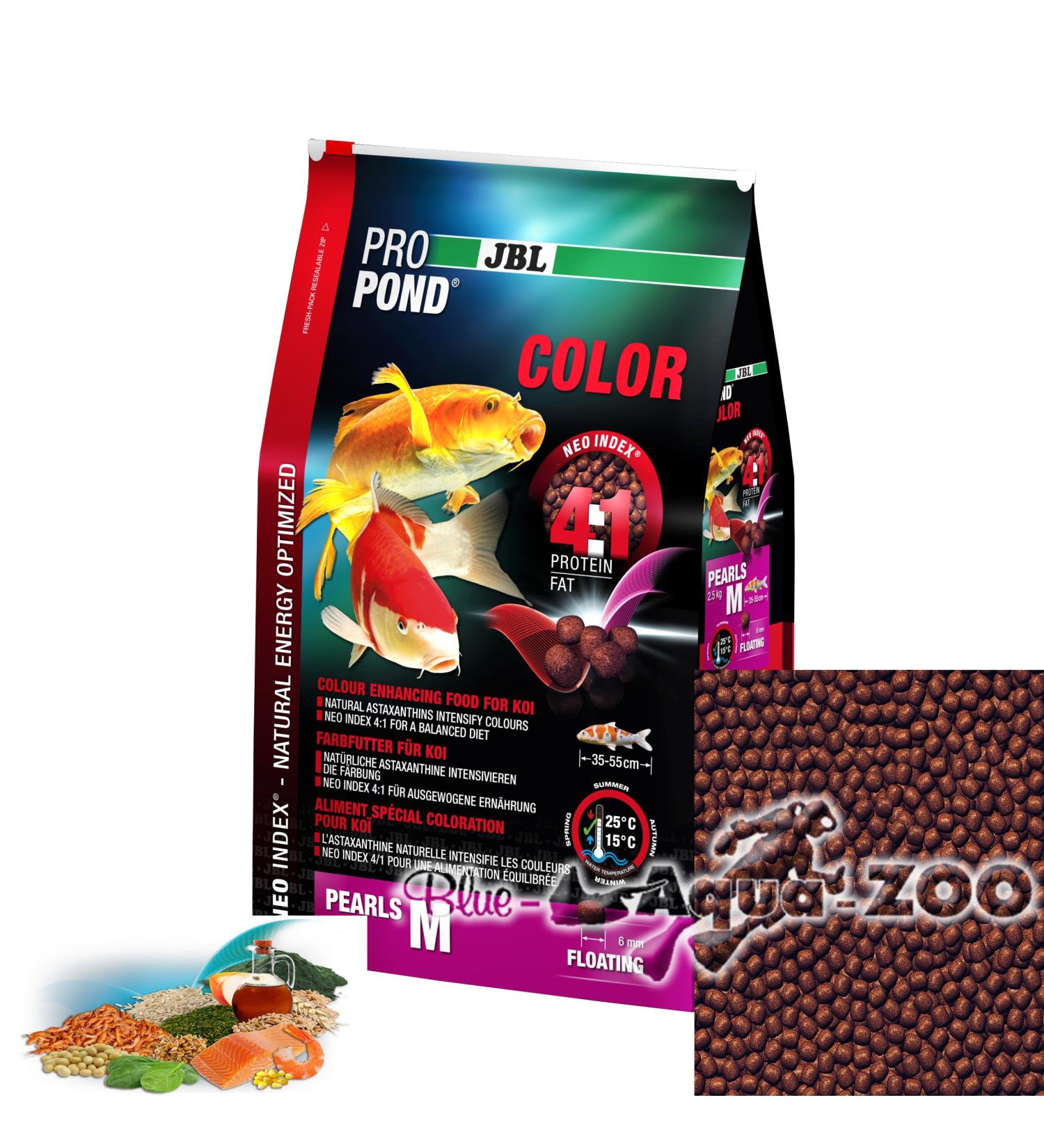 JBL Coloured Koi Food, Floating Food Granules, Special Food, ProPond Color, Size: M, 2.5 kg