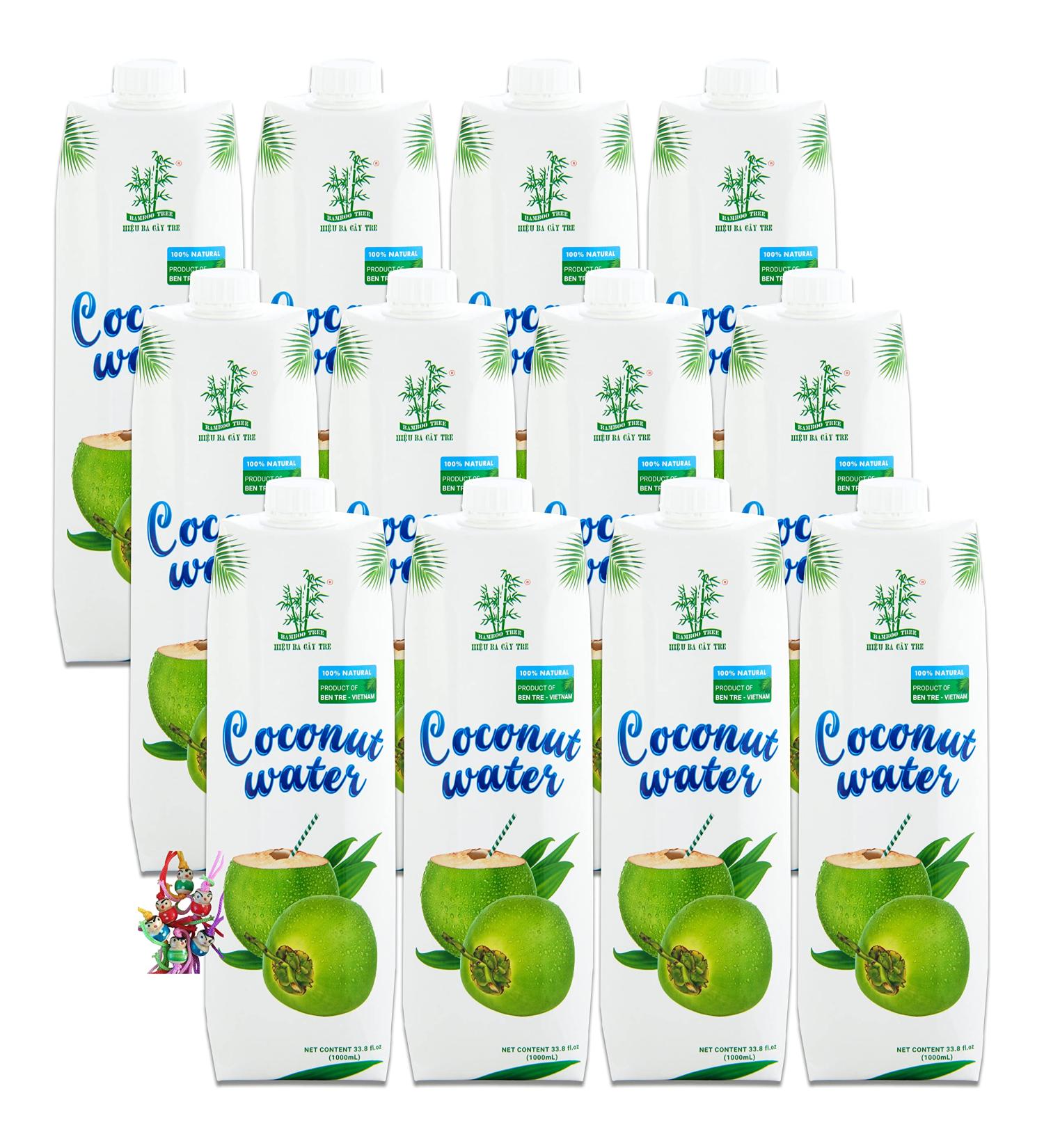 YOAXIA - 12 SPACK - 12x 1l coconut water 1 liter |Coconut water |100% natural |Coconut Water + a little lucky trailer for free