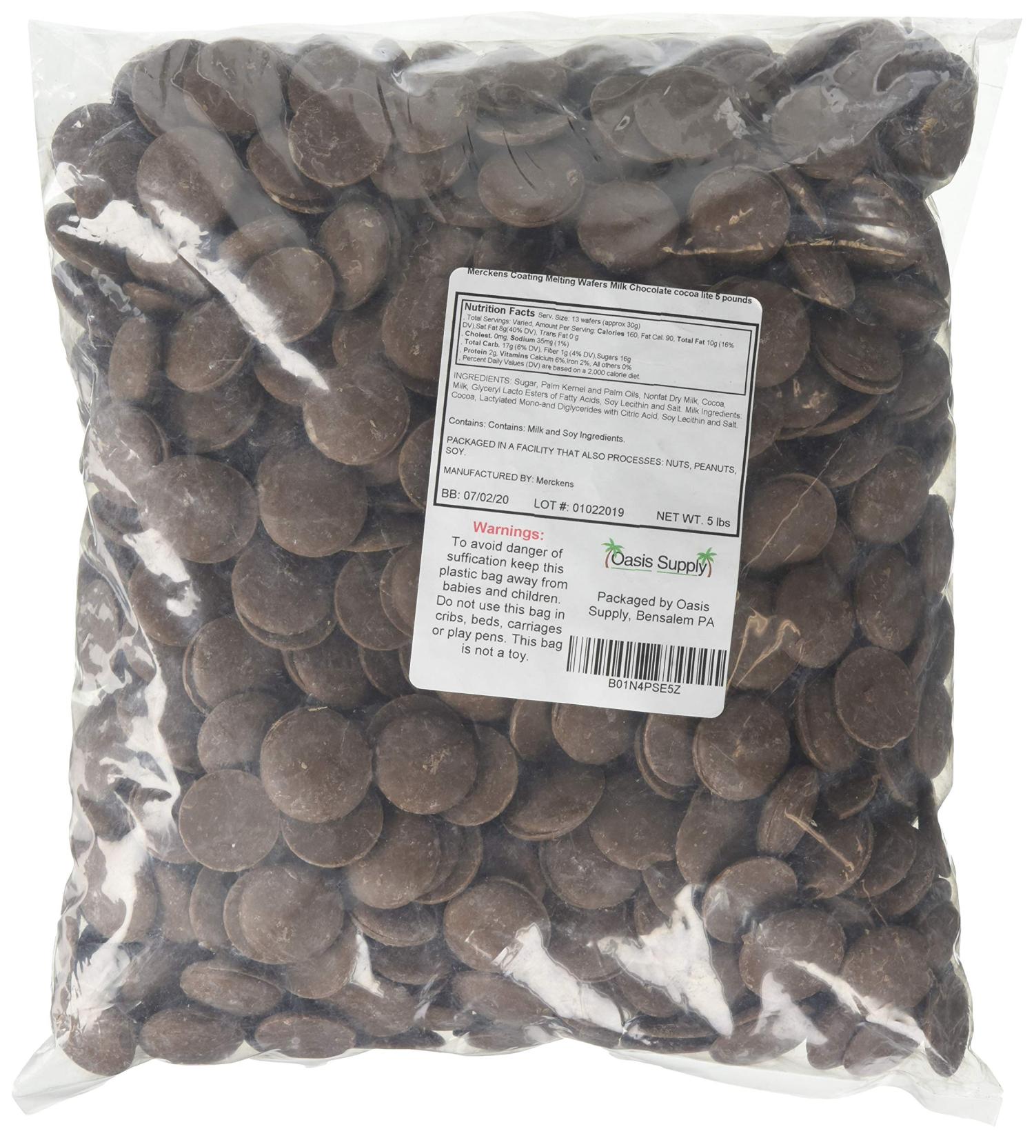 Merckens Milk Chocolate Coating Wafers - 5 lbs | Cocoa Lite | Melting Wafer for Baking and Dipping - Buy Online on GoSupps.com