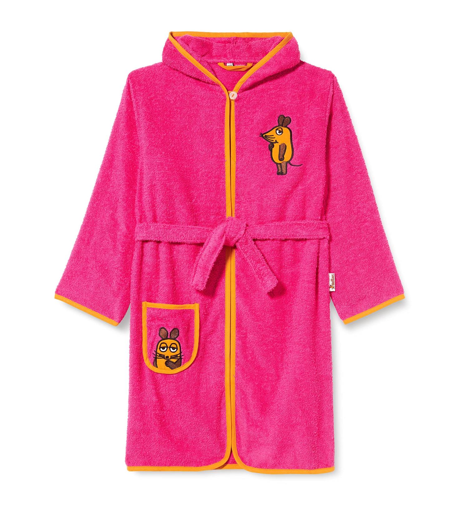 Playshoes Unisex Children's Terry Cloth Bathrobe Dressing Gown 74-80 Pink - The Mouse | International Shipping Available - Buy Online on GoSupps.com