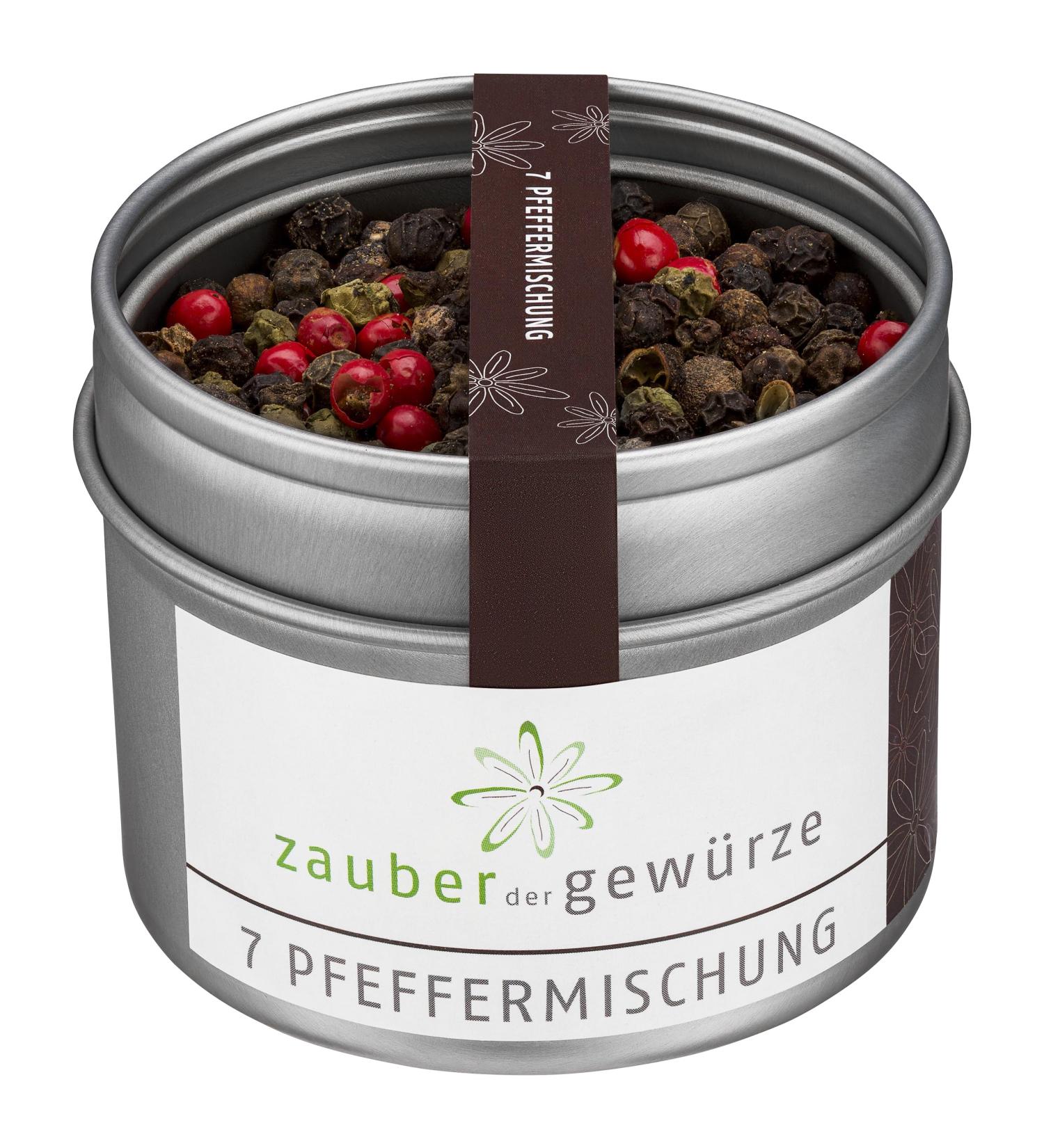 Magic of the Spice 7 Pepper Mixture - Aromatic Colorful Blend for Mill | Top Quality 50g in Re-lockable Aroma Can - Perfect for International Cooking - Buy Online on GoSupps.com