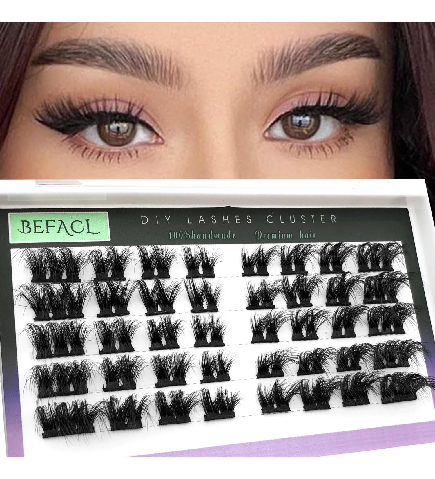 Cluster Eyelash Extensions 3D Flat - DIY Mink Lash Clusters (D Curly 9-18mm) for Self Application | Befacl - Buy Online on GoSupps.com