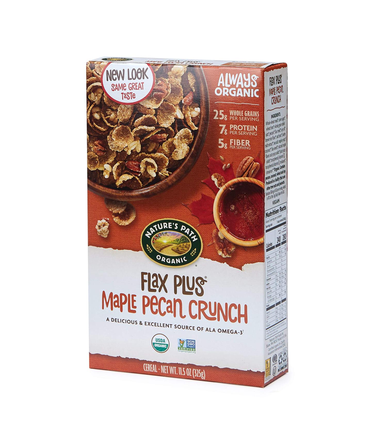 Nature's Path Organic Flax Plus Maple Pecan Crunch Cereal - 11.5 oz (325 g) | Healthy Breakfast Option - Buy Online on GoSupps.com
