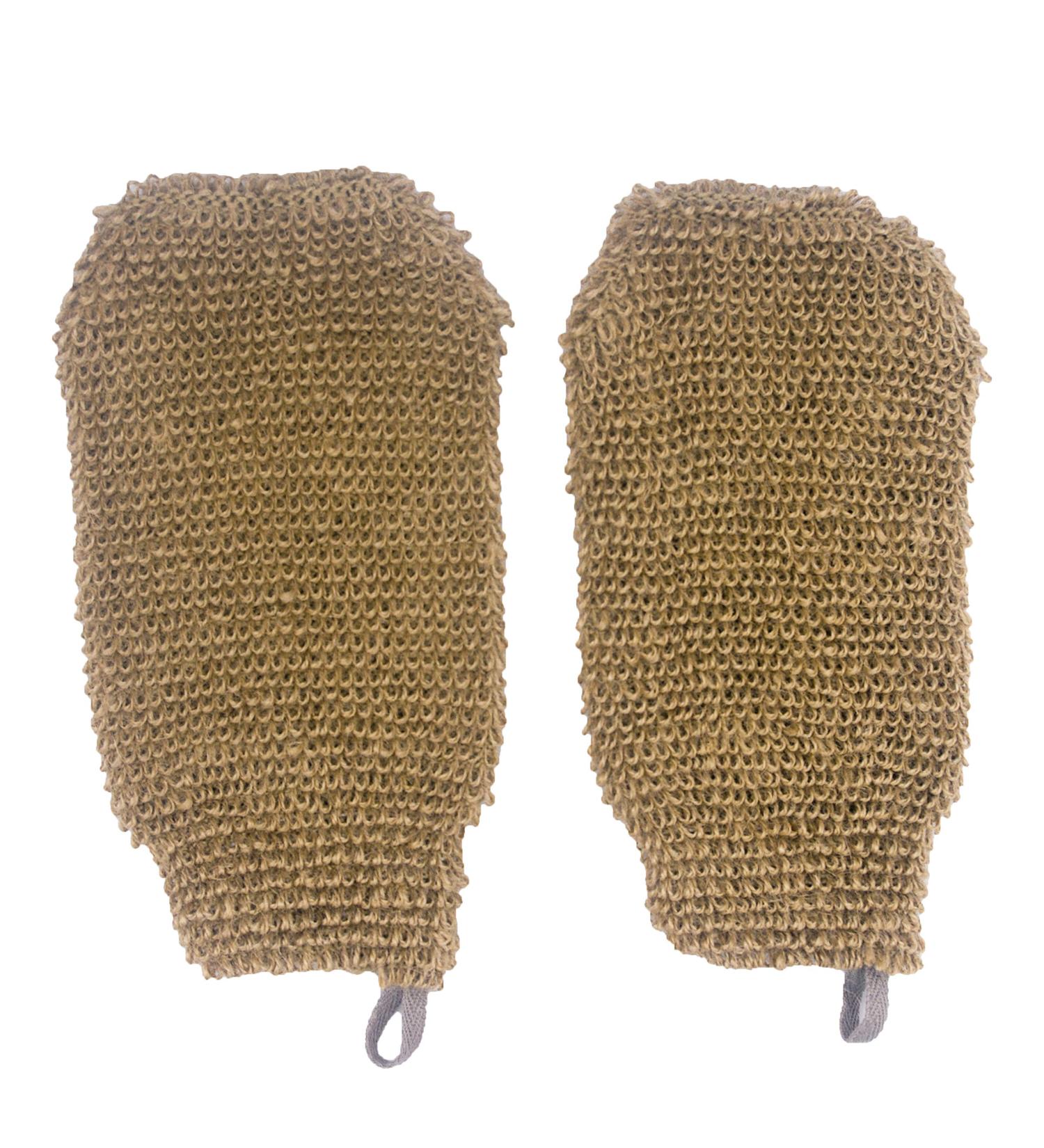 Bleu Bath 2-Pack Natural Exfoliating Hemp Shower Gloves - Machine Washable Body Scrubber for Rougher Skin - Buy Online on GoSupps.com