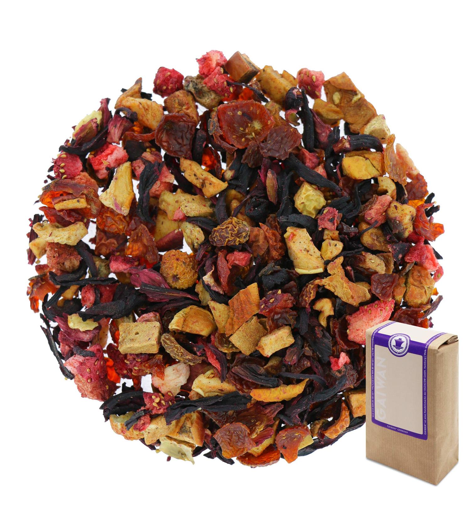 No. 1193: Fruit Tea Loose Leaf "Strawberry Cream" - 100 g (3.5 oz) - GAIWAN Germany - Apple Rose Hip Hibiscus Strawberry 100g - Buy Online on GoSupps.com
