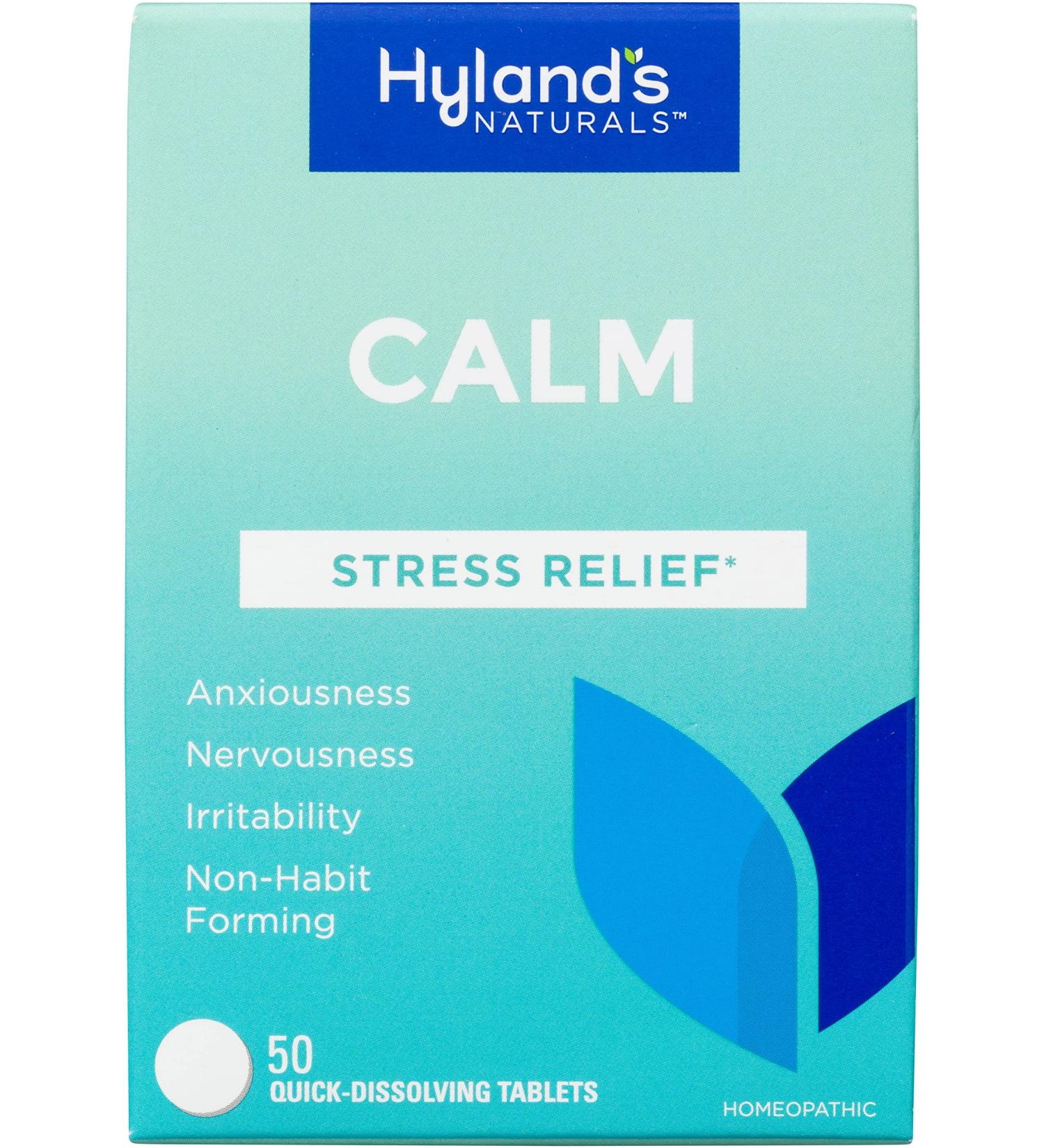 Hyland's Naturals Calm Tablets - Natural Stress Relief Supplement for Anxiousness & Nervousness, 50 Count - Buy Online on GoSupps.com