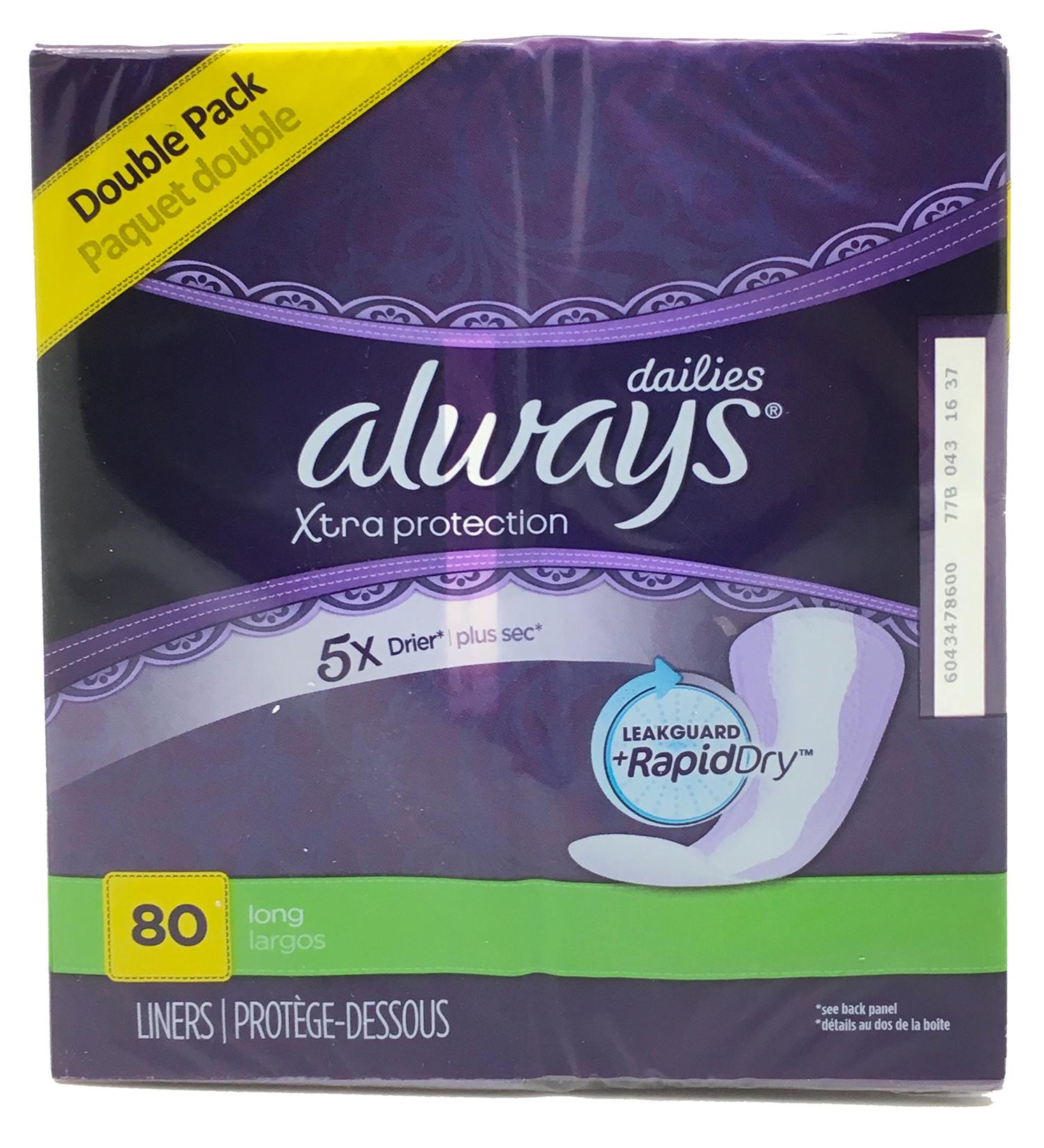 Always Liners 80 Ct Long - Comfortable & Absorbent | [Your Brand Name] - Buy Online on GoSupps.com