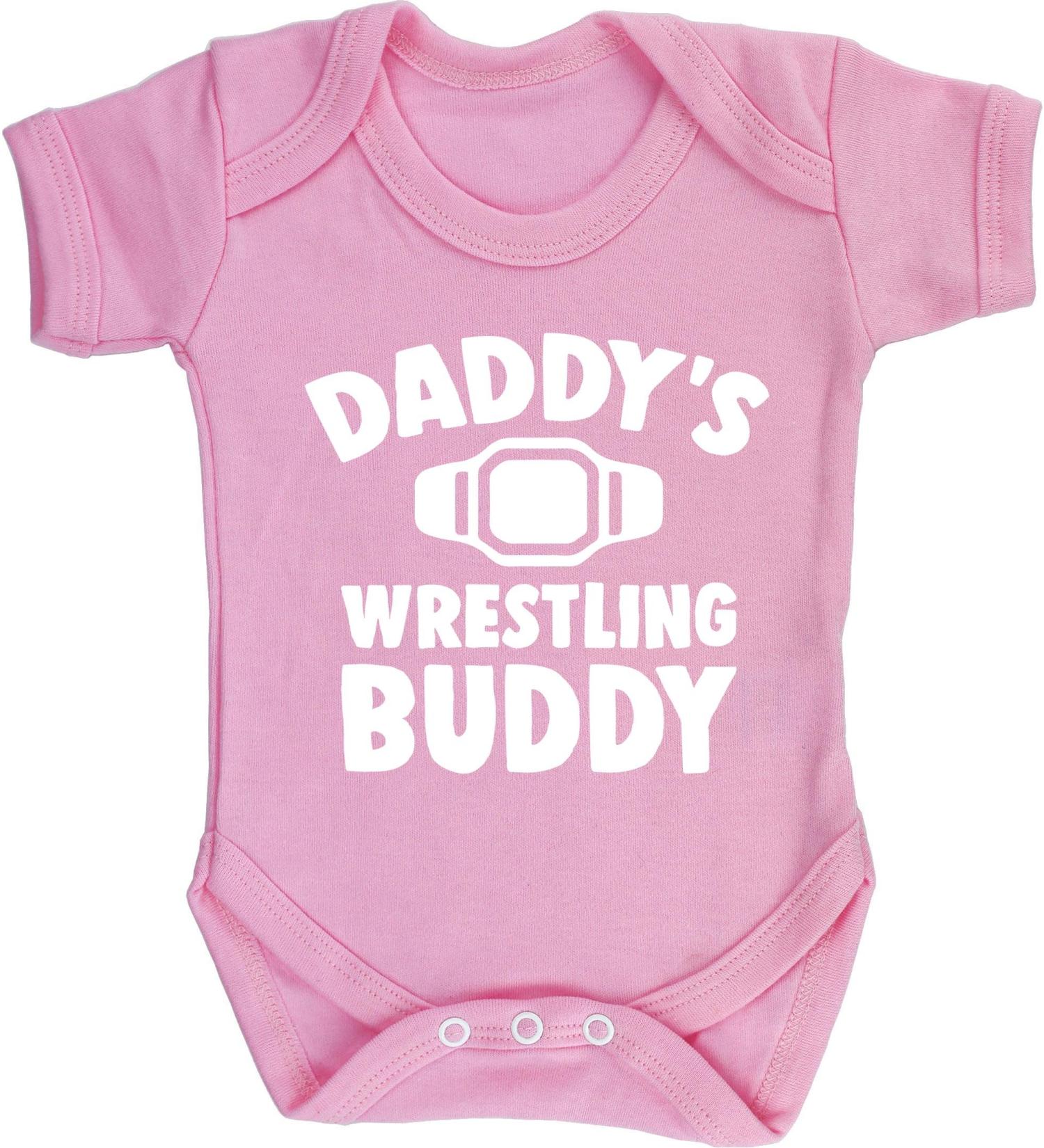 Hippowarehouse Daddy's Wrestling Buddy Baby Vest Bodysuit - Unisex (Short Sleeve) - Buy Online on GoSupps.com