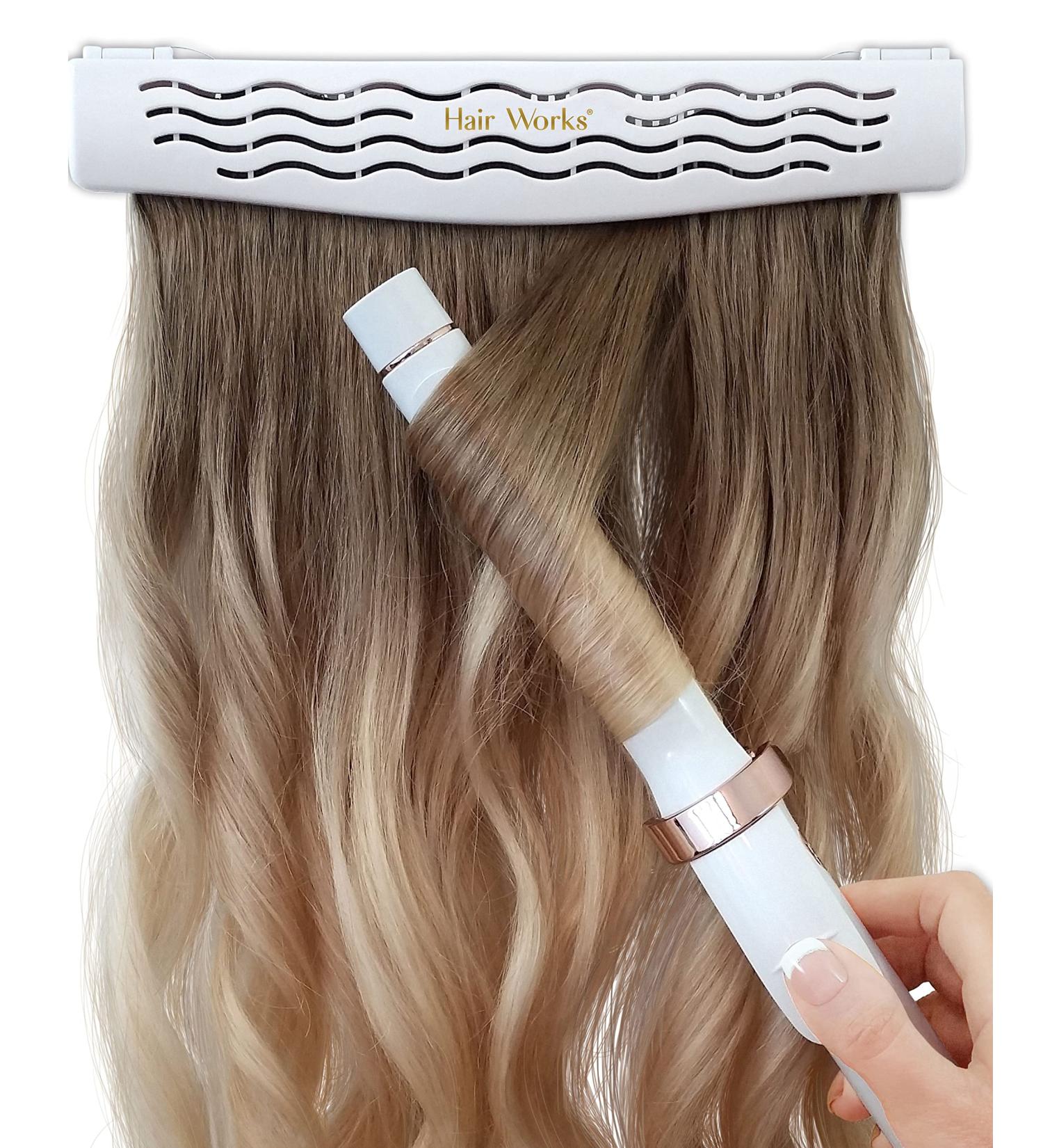 Hair Works Hair Extension Style Caddy - White | Holds Clip-Ins, Tape-Ins, Micro Bundles | Professionally Designed | Color, Wash, Style, and Store with Ease - Buy Online on GoSupps.com