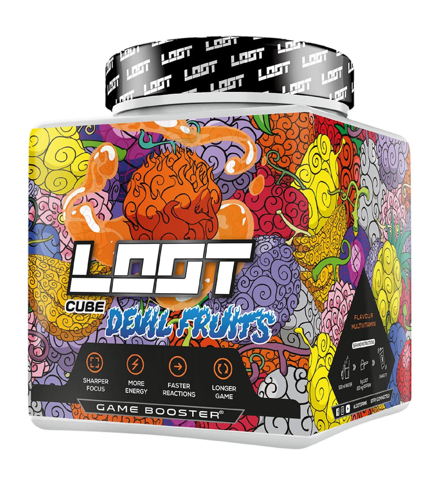 Loot Game Booster - Enhance Concentration Endurance & Responsiveness | 50 Servings (400g) | Caffeine & 20 Unique Ingredients | Flow-State Formula | Devil Fruit Flavor - Buy Online on GoSupps.com