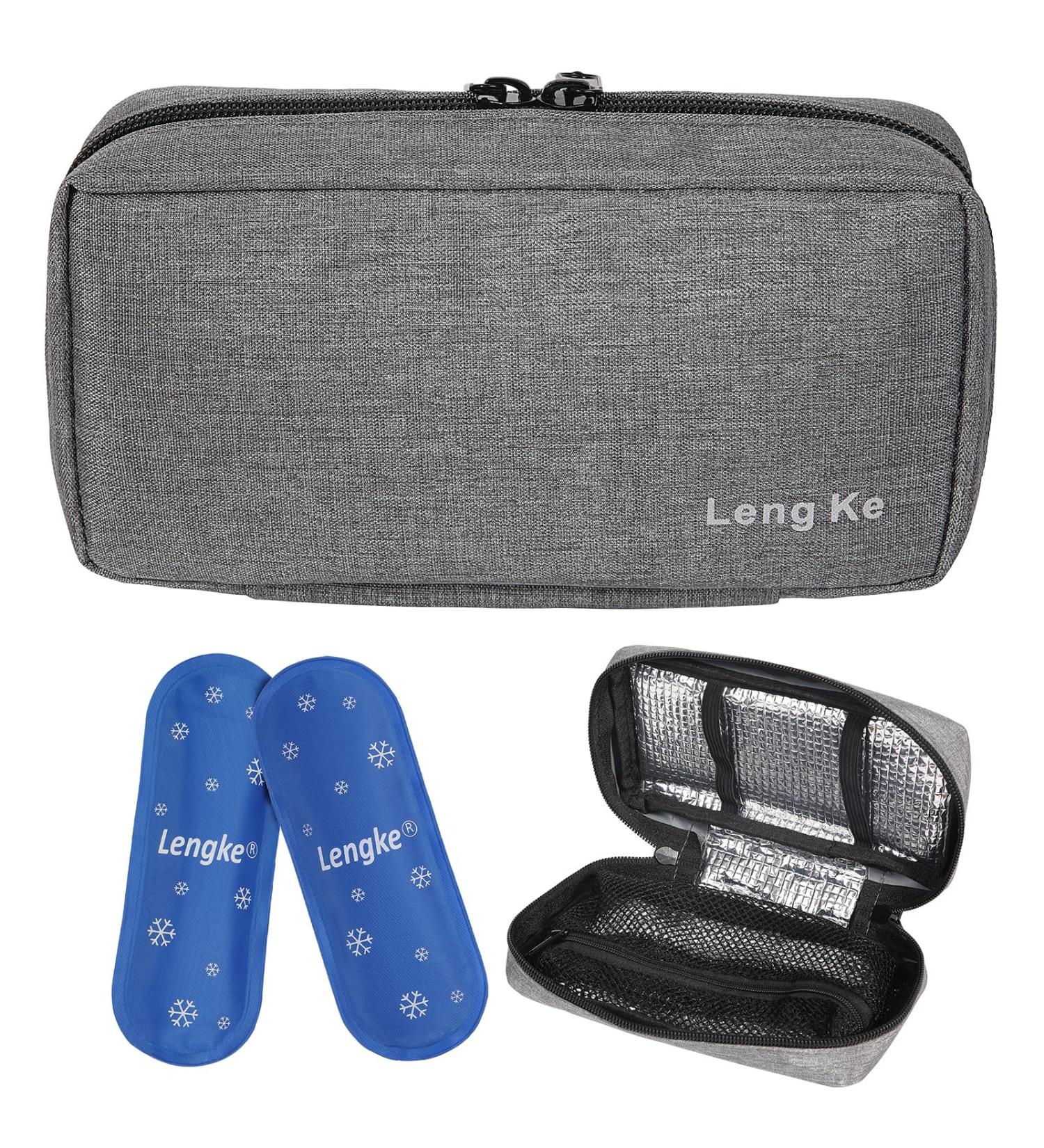 BOMKEE Portable Insulin Cooler Travel Case - Insulin Pen and Vials Storage - Insulated Diabetes Medicine Cool Bag with Ice Packs - Grey - Buy Online on GoSupps.com