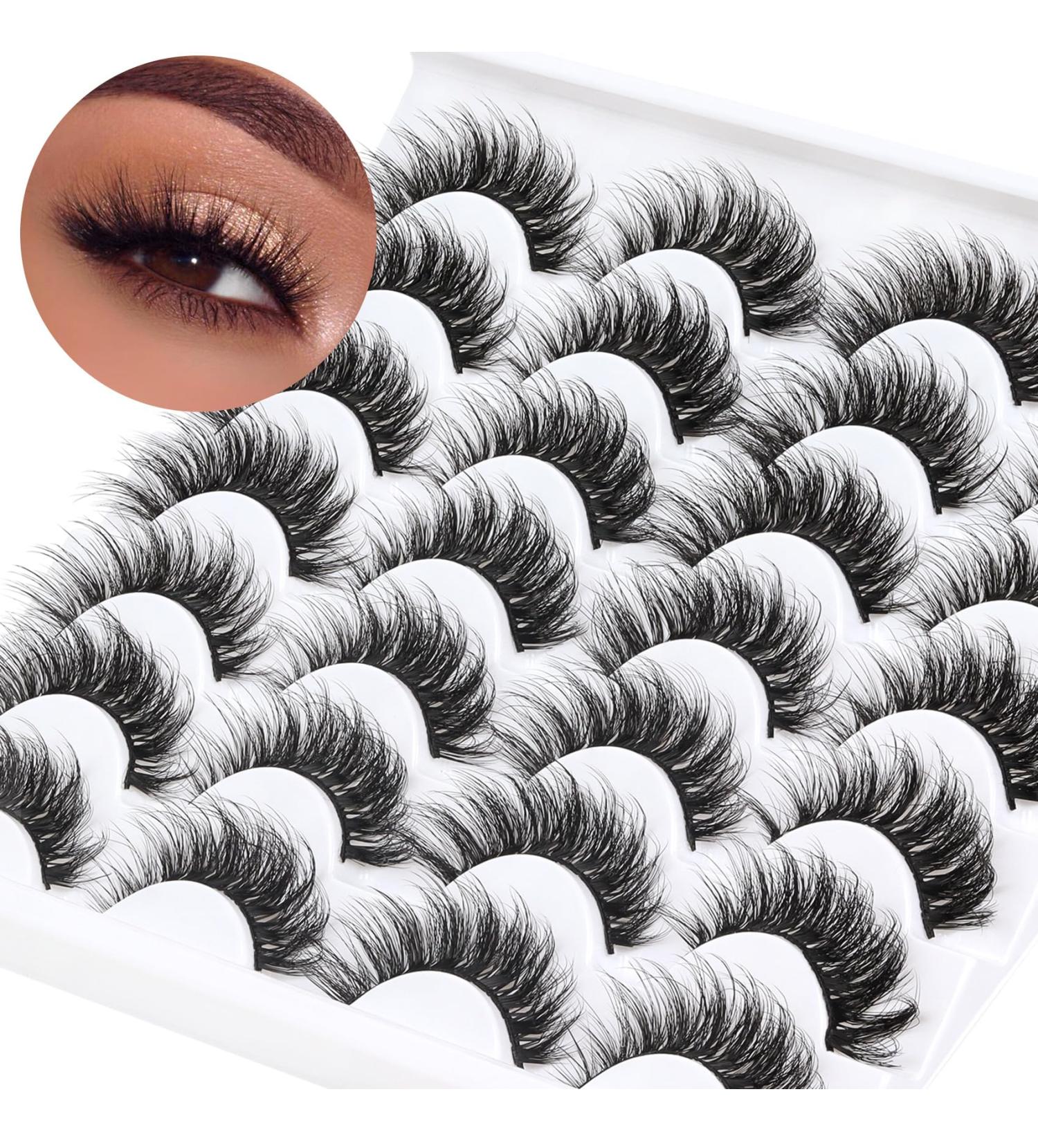Shop Losha Lashes: 14 Pairs Fluffy Vegan Cat Eye False Eyelashes - Soft Handmade Lash Extensions (P01) for Bright Eyes - Buy Online on GoSupps.com