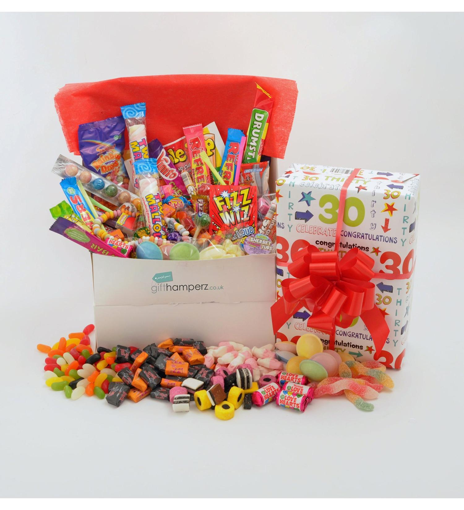" Happy 30th Birthday " Gift Wrapped Retro Sweet Hamper Box Male or Female Themed - Buy Online on GoSupps.com