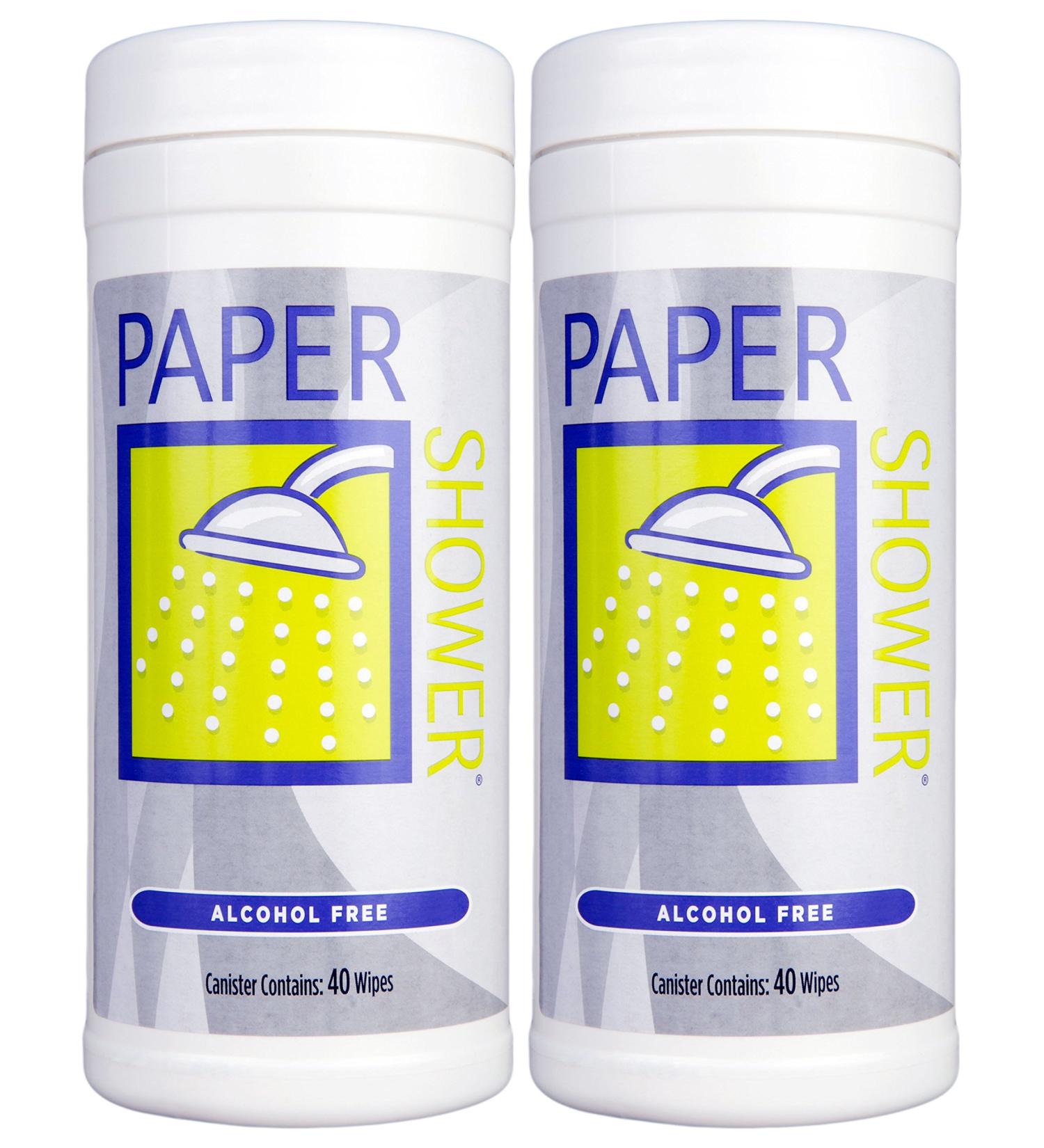Paper Shower-Alcohol Free -Wet Towelette Only!- 80ct (2 x 40ct canisters per order) 80 Count