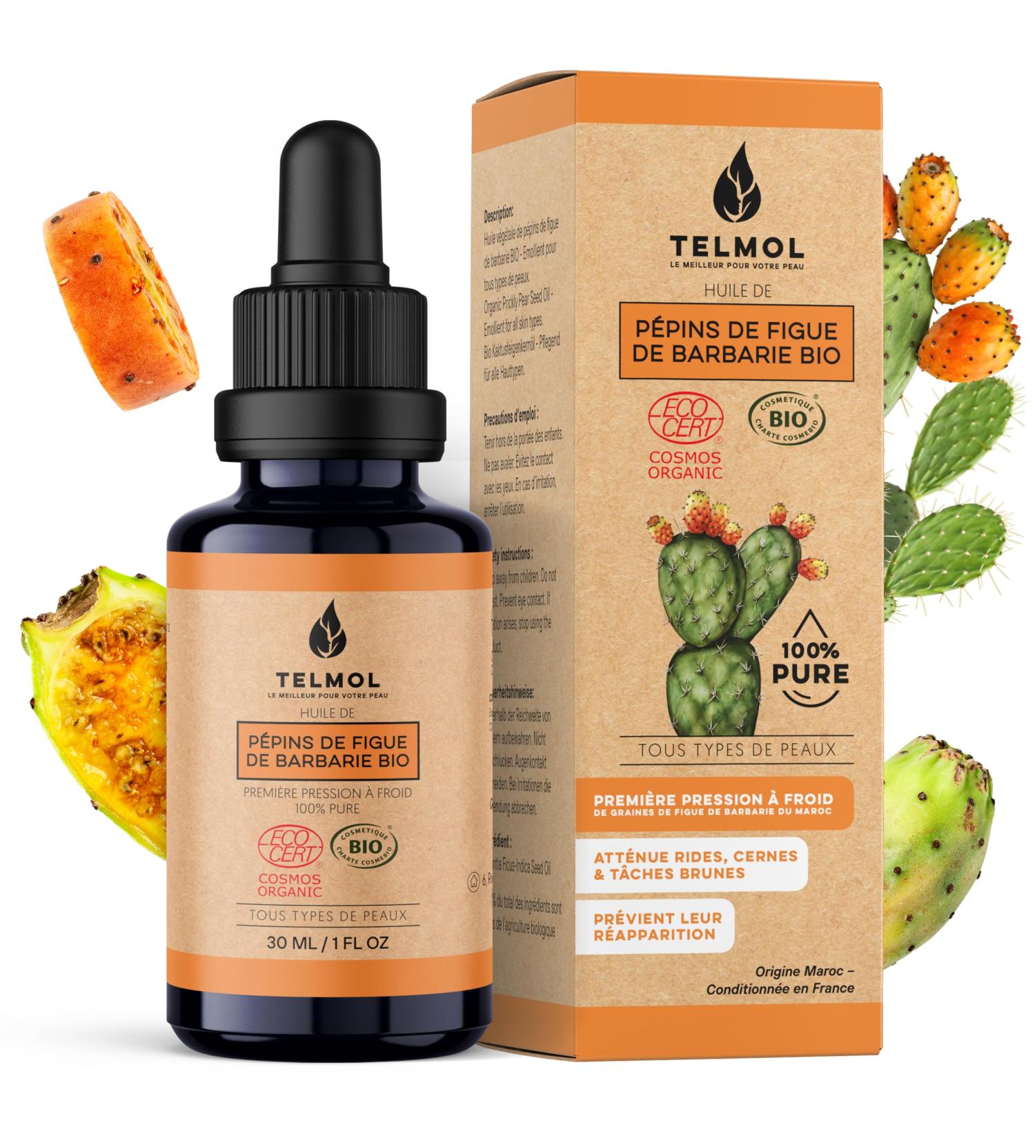  TELMOL Best Anti-Aging Care I Organic Prickly Pear Seed Oil I 100% Pure First Cold Pressed I Intense Moisturizer for Face Anti-Wrinkles Dark Circles & Dark Spots I (30 ml) - Buy Online on GoSupps.com