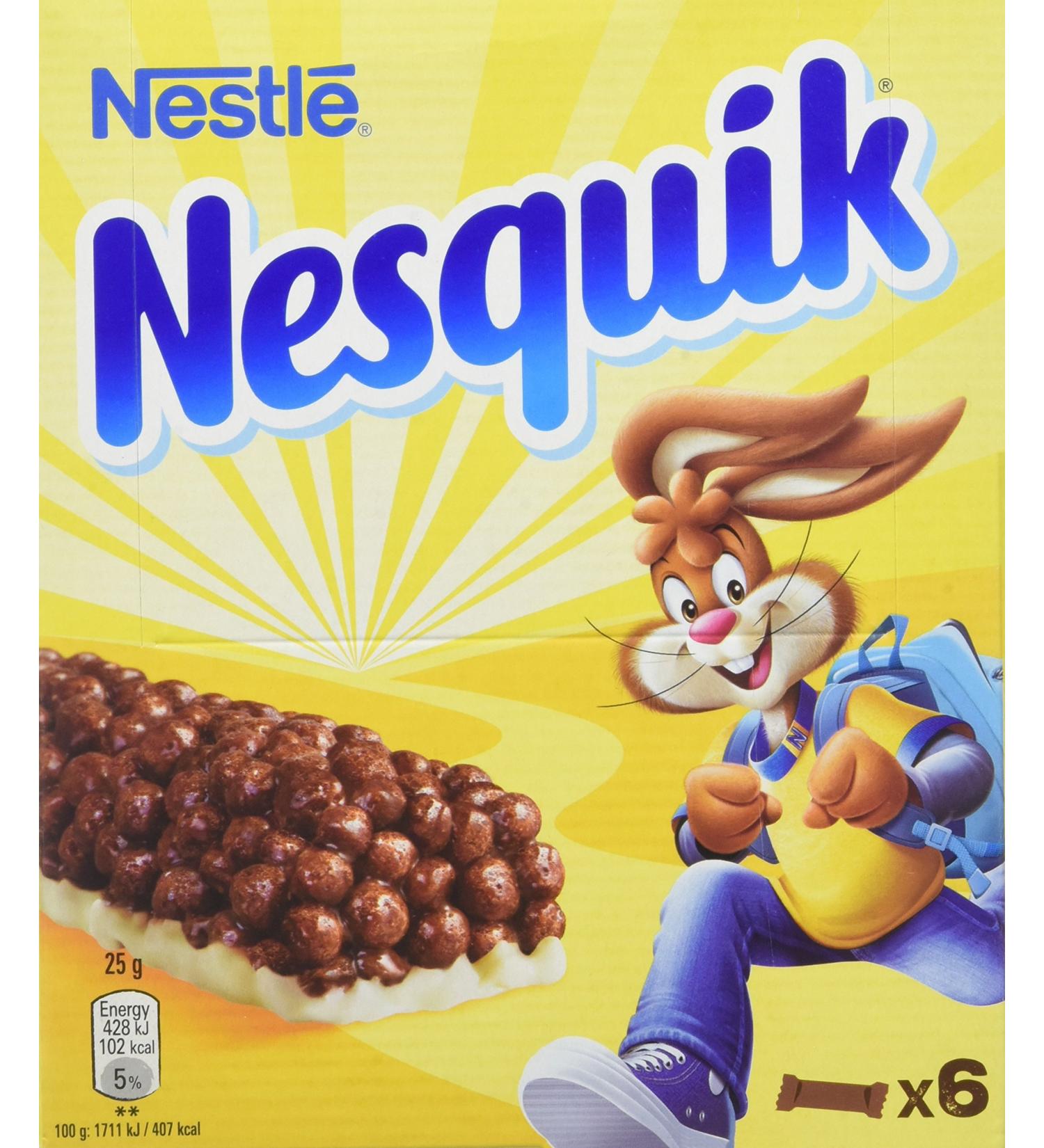 Nestl Nesquik - Cereal Bar - 1 x 6 Bars of 25 g - Buy Online on GoSupps.com