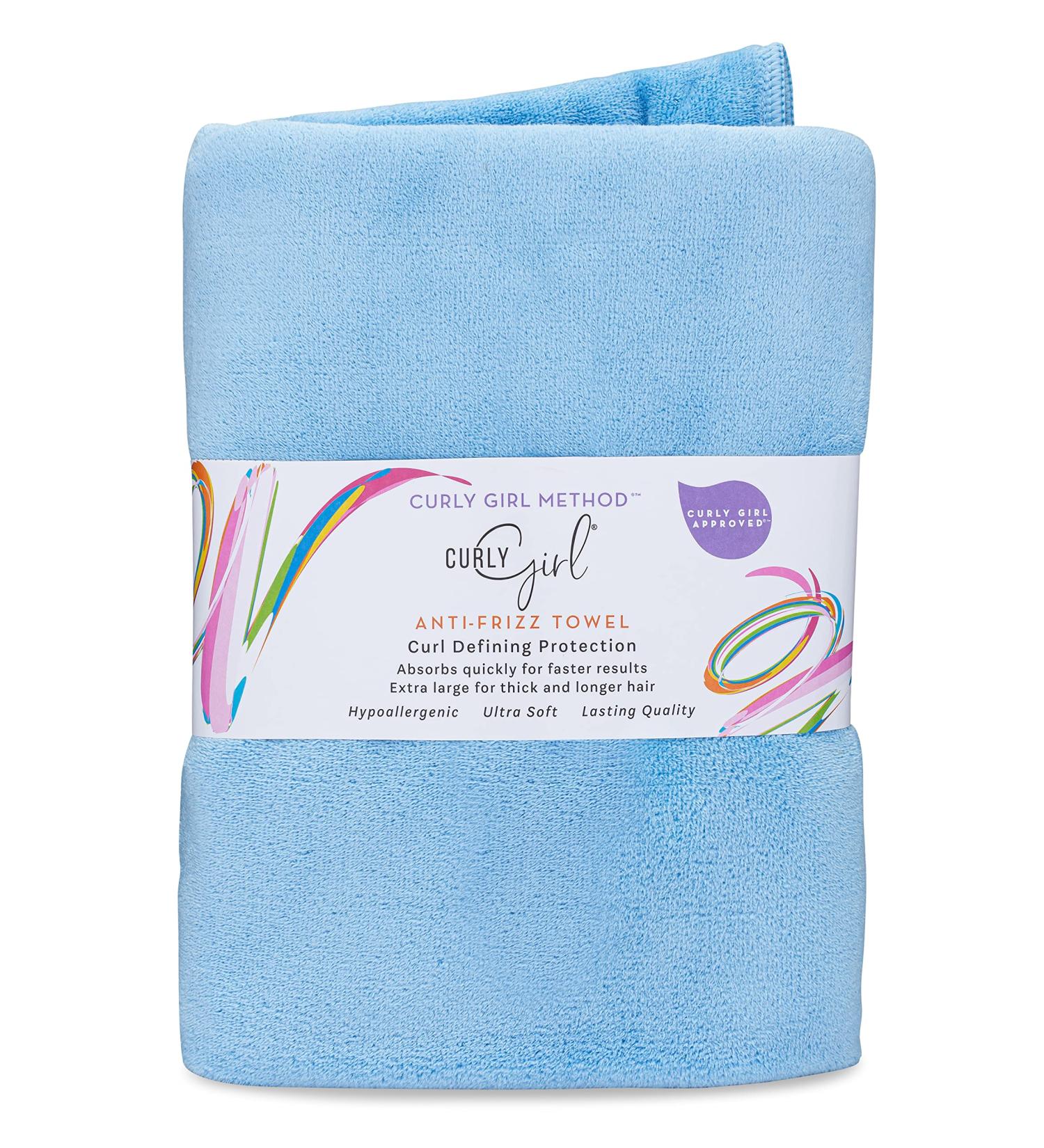 Curly Hair Towel - Large Microfiber 22x39 - Super Absorbent - Sky Blue - Buy Online on GoSupps.com