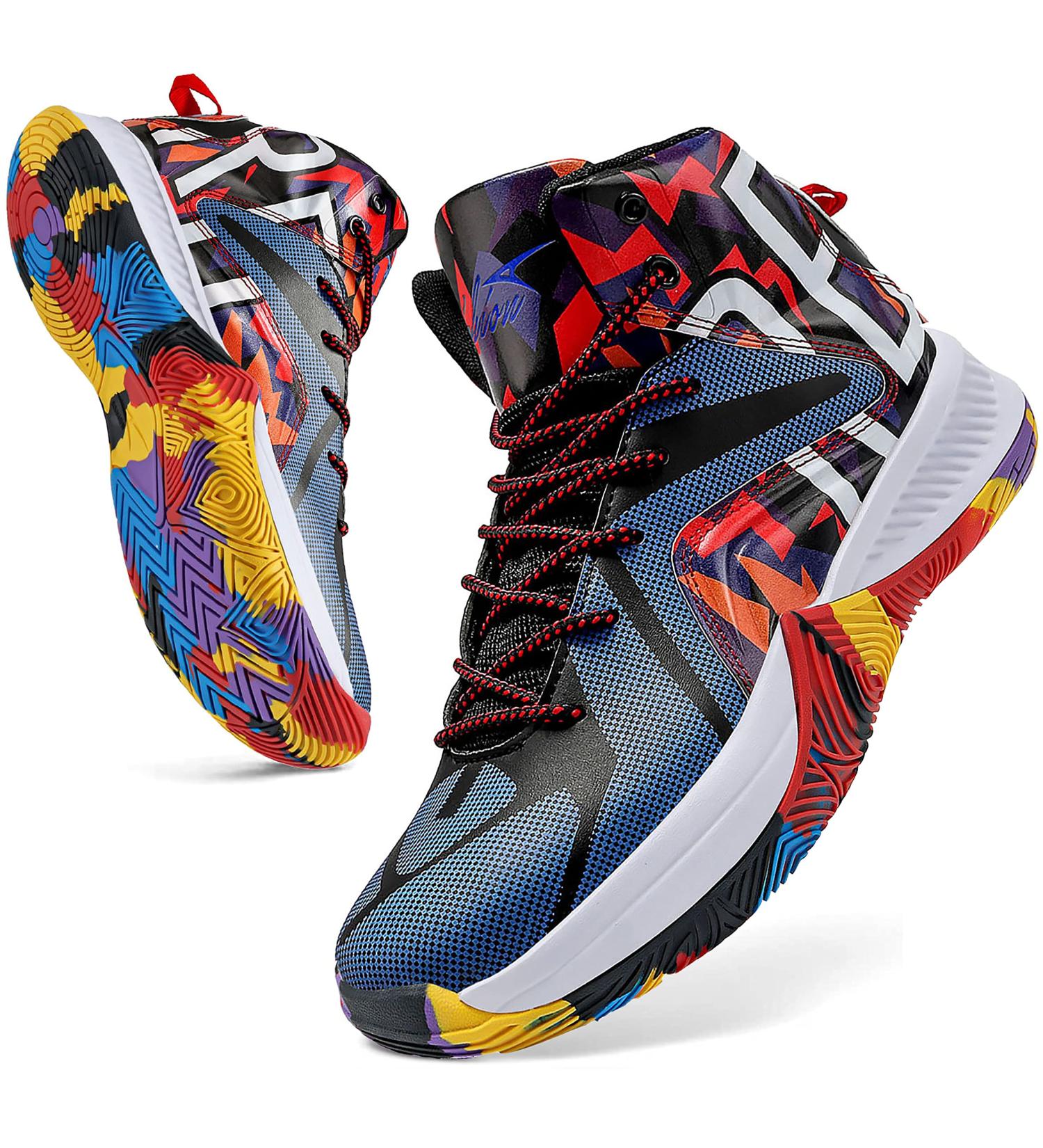 ASHION Men's High Top Basketball Shoes - Lightweight & Breathable Sneakers - Size 10.5 V-Multicoloured - Buy Online on GoSupps.com