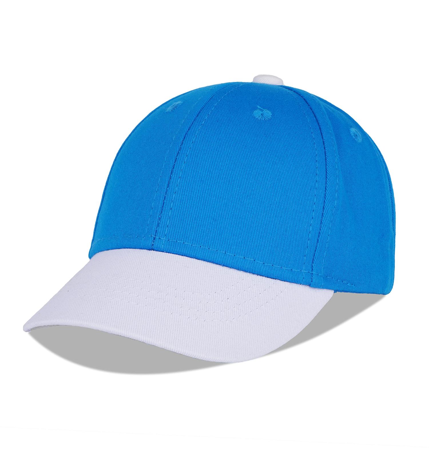 LANGZHEN 100% Cotton Kids Baseball Cap Hat - Adjustable Sun Hat for Girls Boys 2-4 Years - White Blue - Buy Online on GoSupps.com