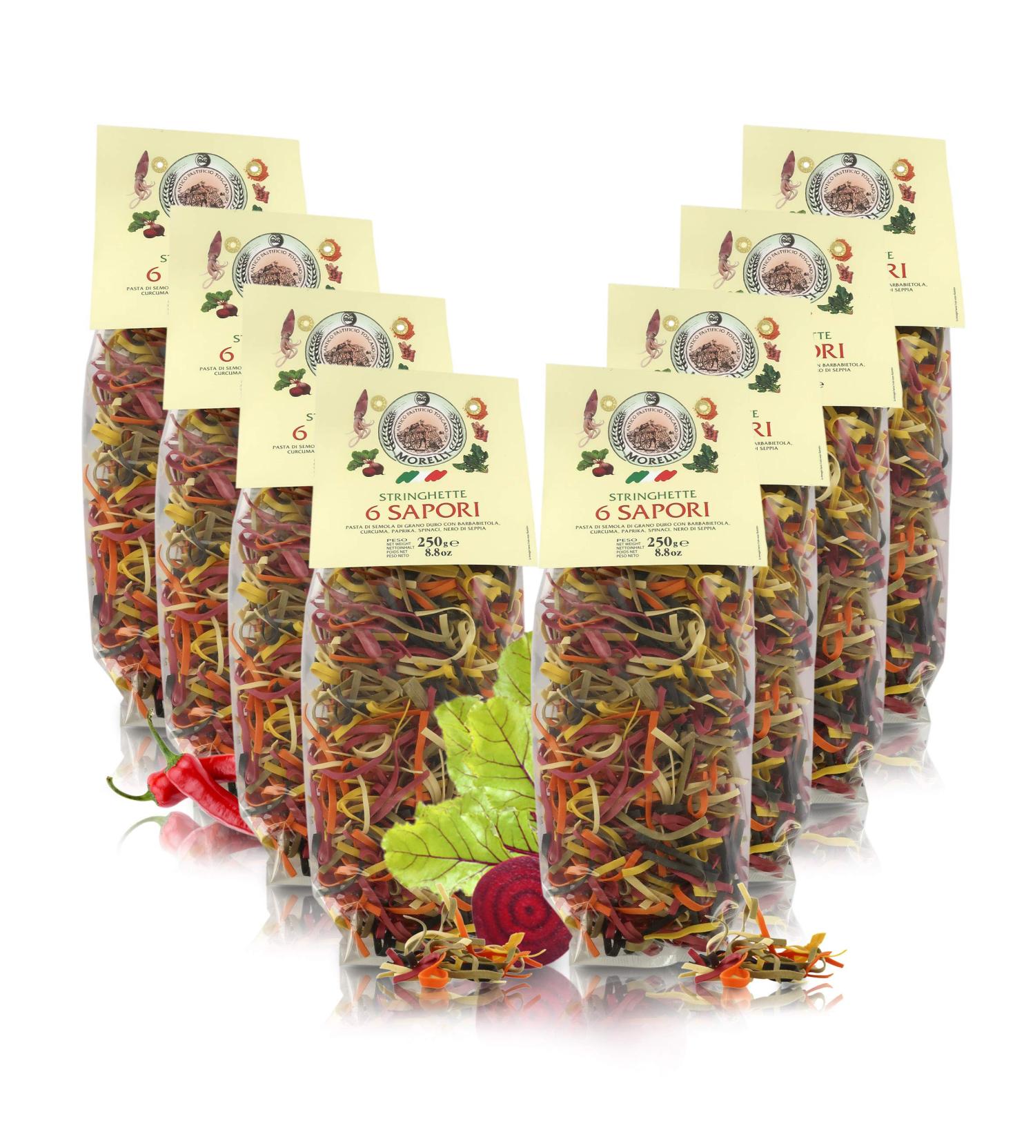 Stringhette Ai 6 Flavours Coloured Paste 8 Packs of 250 g - Buy Online on GoSupps.com