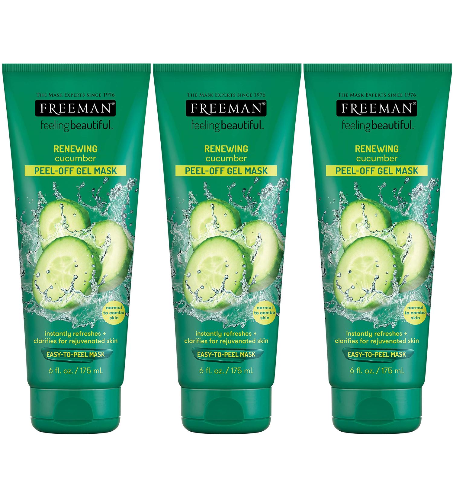 Freeman Cucumber Peel-Off Mask - 6 oz (Pack of 3) | Refreshing Facial Treatment - Buy Online on GoSupps.com