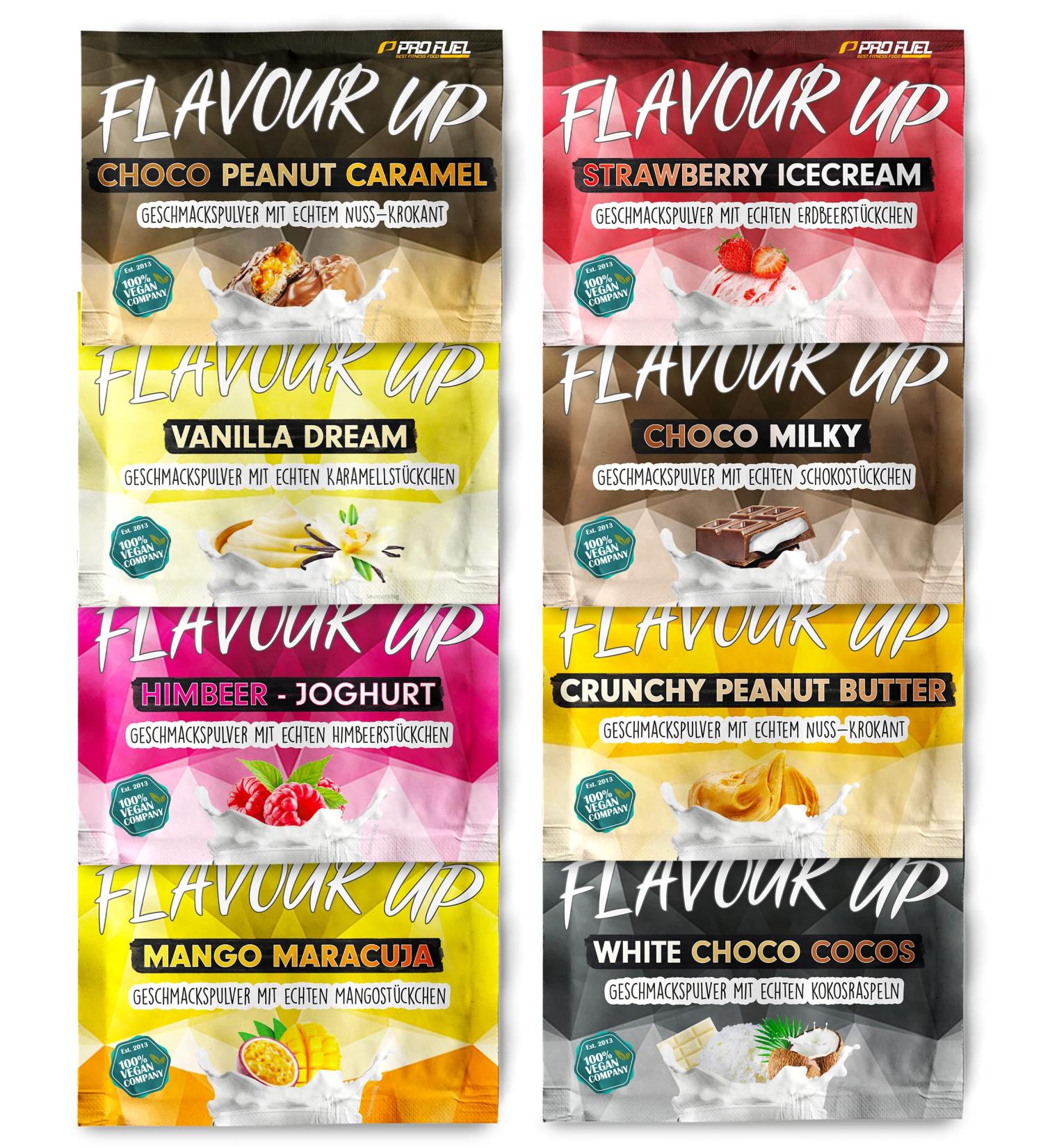 8 Flavor Tasting Powder Mix Pack | 8x30g Low-Calorie Samples | Versatile Flavor Boost for Food & Drinks - Buy Online on GoSupps.com