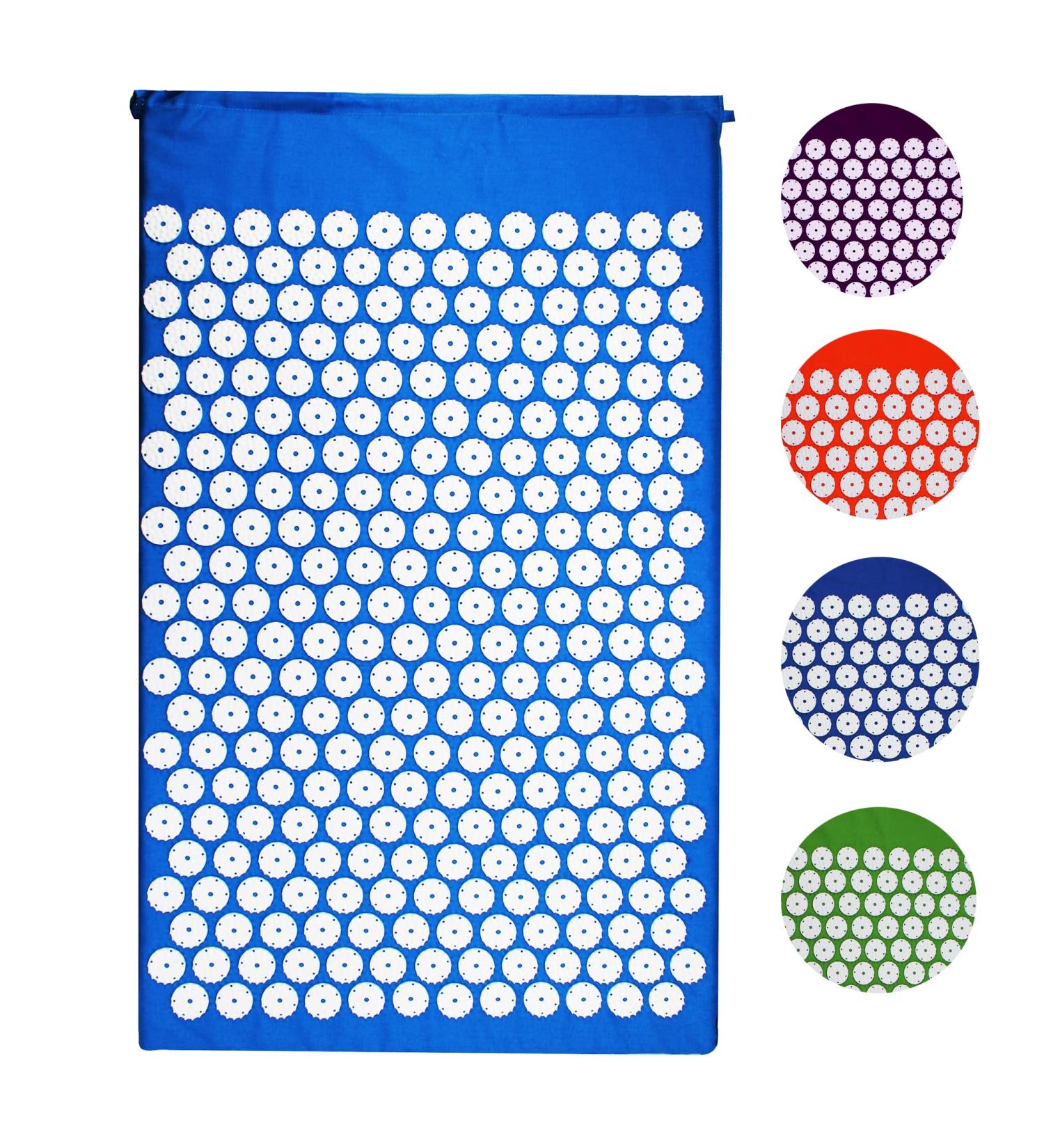 Acupressure Massage Mat 80x51 cm (Blue) - Relaxation & Pain Relief | Premium Nail Mat for Body and Mind - Buy Online on GoSupps.com