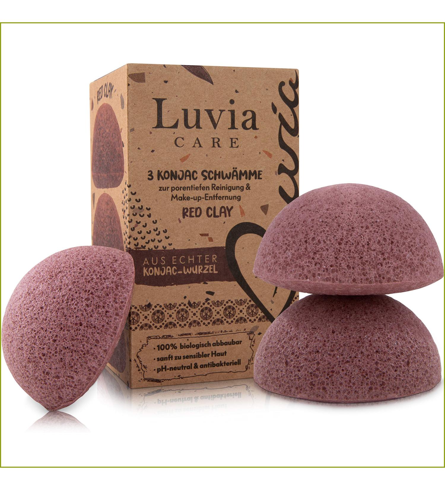 Konjac Swim Set Luvia Red Clay Natural Sponge for Facial Cleaning & Peeling | Vegan & Perfect for Sensitive Skin - Buy Online on GoSupps.com