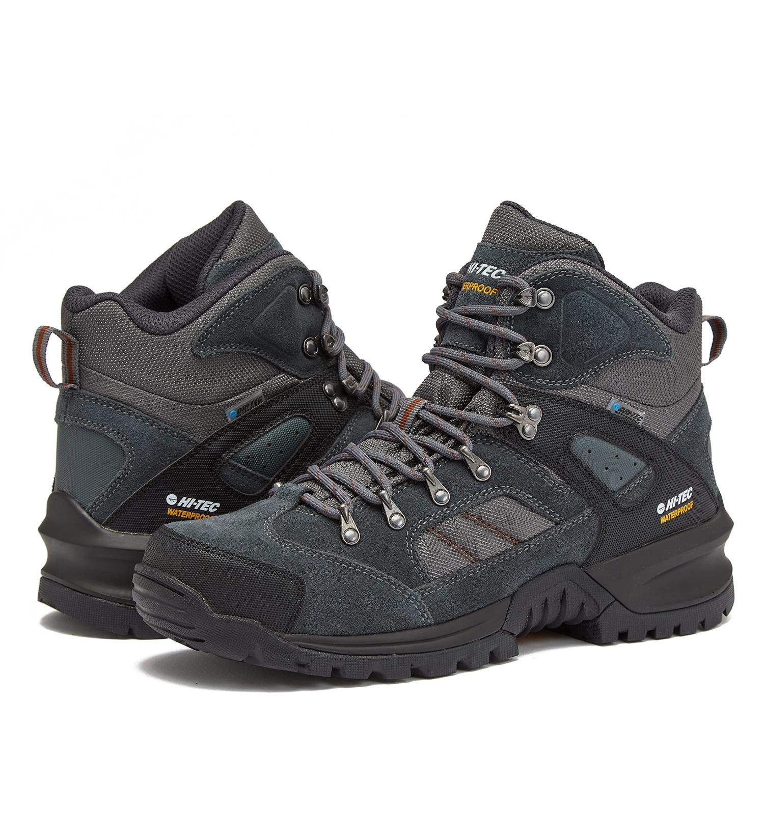 HI-TEC Black Rock WP Mid Men's Waterproof Hiking Boots 10.5 Dark Grey/Medium Grey - Buy Online on GoSupps.com