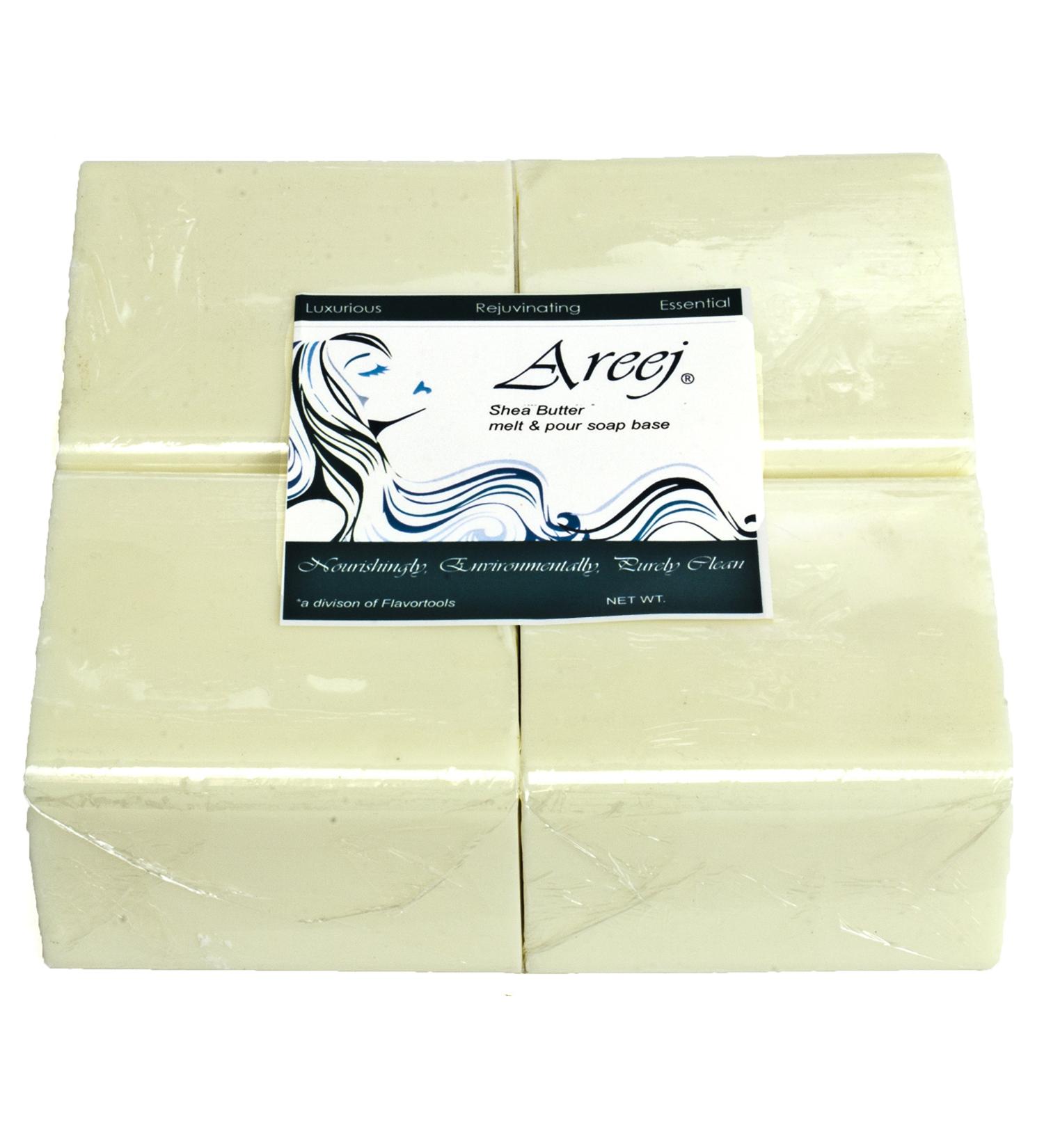 Areej Hypo-Allergenic Biodegradable Shea Butter Soap Base made with 100% Pure Natural Glycerin - 2 Pounds