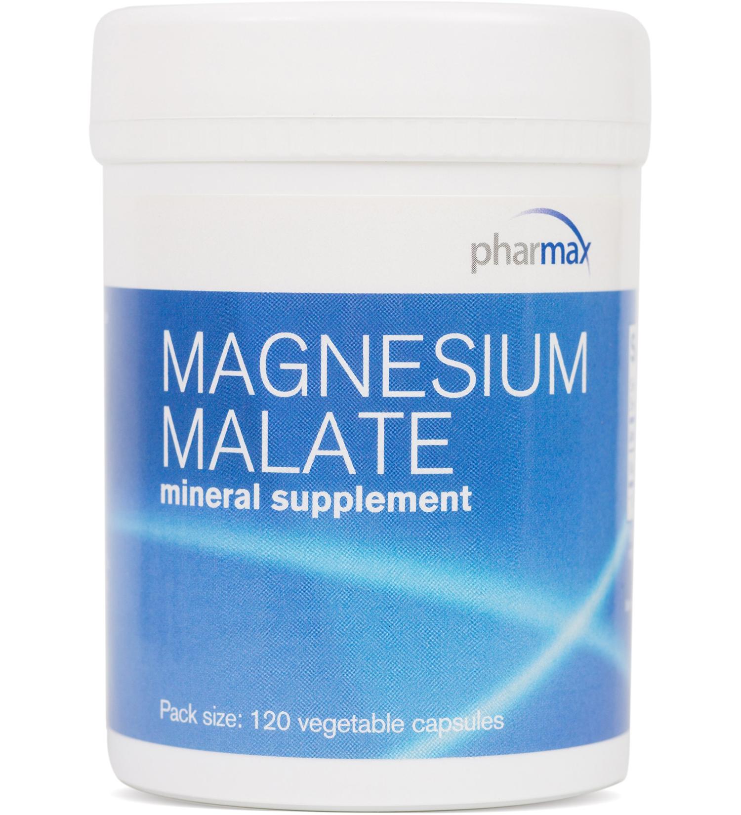Pharmax Magnesium Malate | Promotes Muscle, Bone, and Tooth Health | 120 Capsules - Buy Online on GoSupps.com