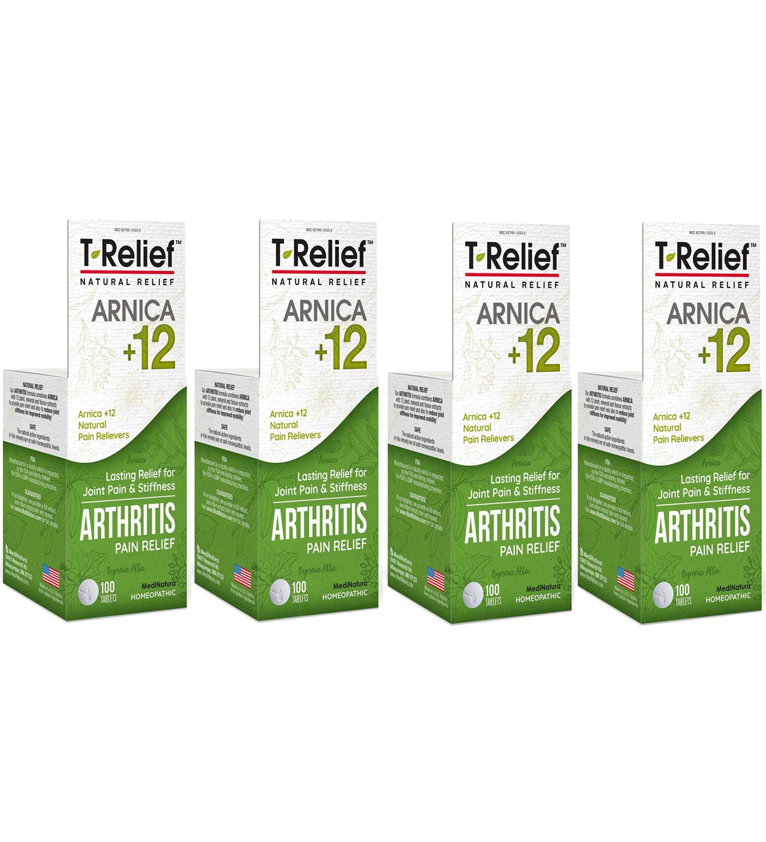 T-Relief Arthritis Relief Tablets - 100 Count (Pack of 4) | Natural Medicines for Joint Pain, Stiffness, and Aches - Buy Online on GoSupps.com