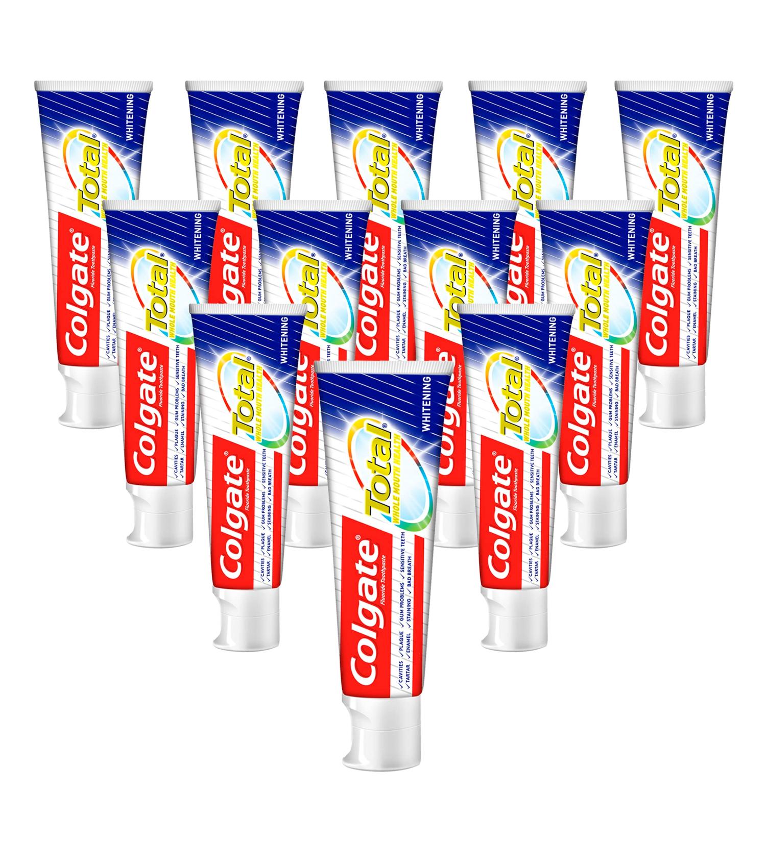 Colgate Toothpaste Total Plus Healthy White - 12x75ml Pack | Superior Teeth & Gums Protection - Buy Online on GoSupps.com