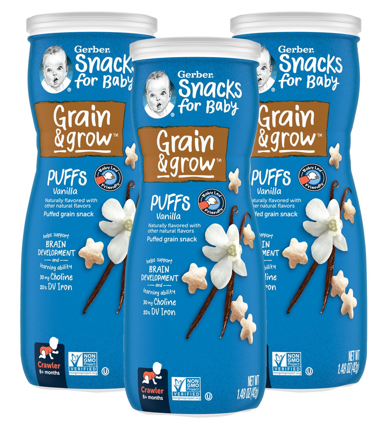 Gerber Puffs Cereal Snack - Vanilla Flavor for 8+ Months | 1.48 oz (42 g) - Buy Online on GoSupps.com