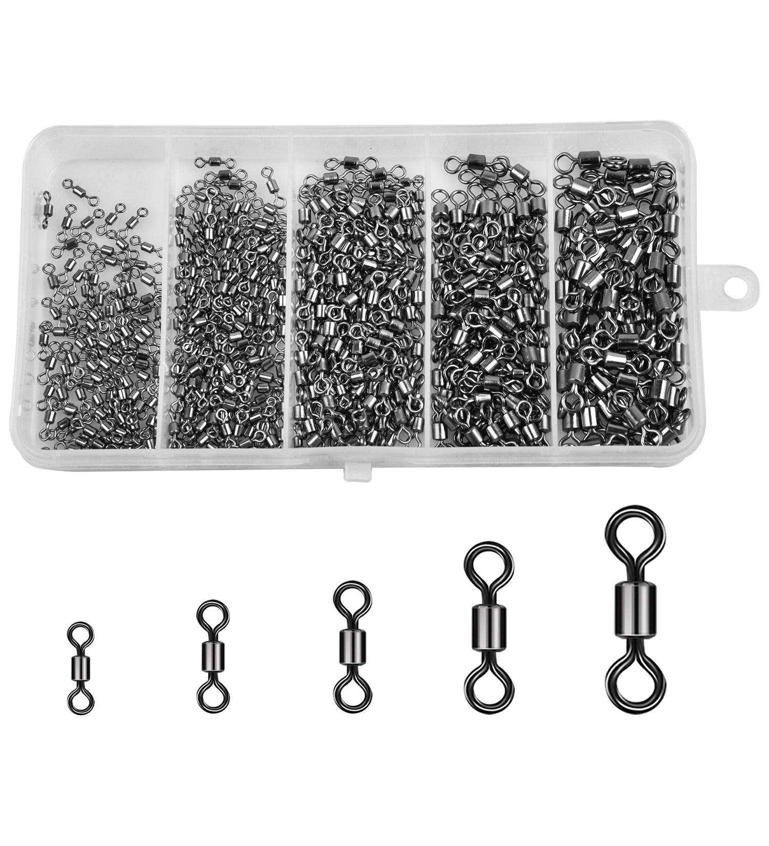 Fishing Rolling Barrel Swivels 500pcs Stainless Steel - Terminal Tackle for Saltwater/Freshwater - Size 30-97Lbs - Buy Online on GoSupps.com