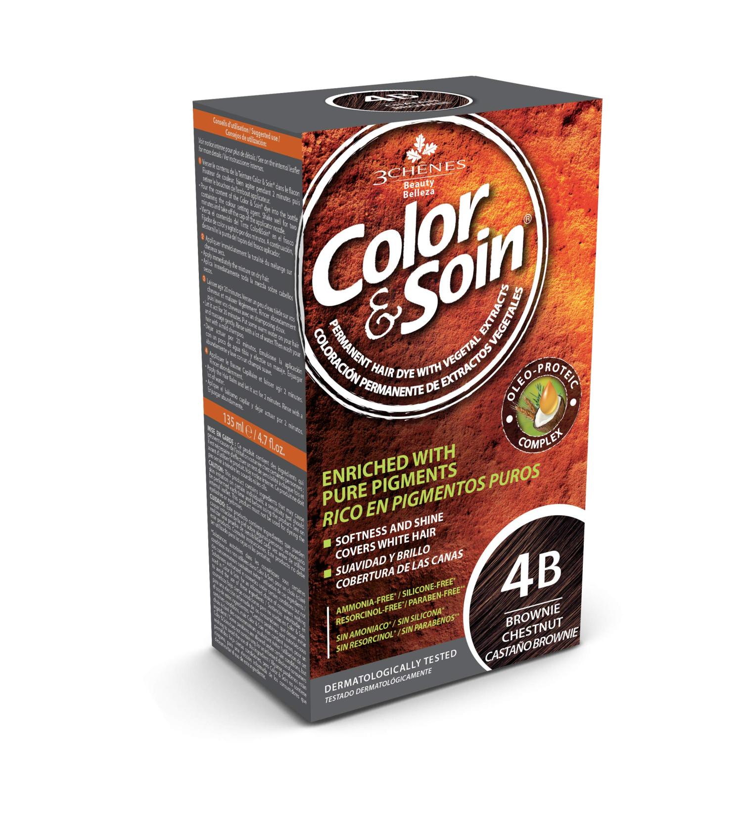 Color & Soin Permanent Hair Color - 4B Chestnut Brown | Buy Now for Vibrant & Nourished Hair | International Shipping - Buy Online on GoSupps.com