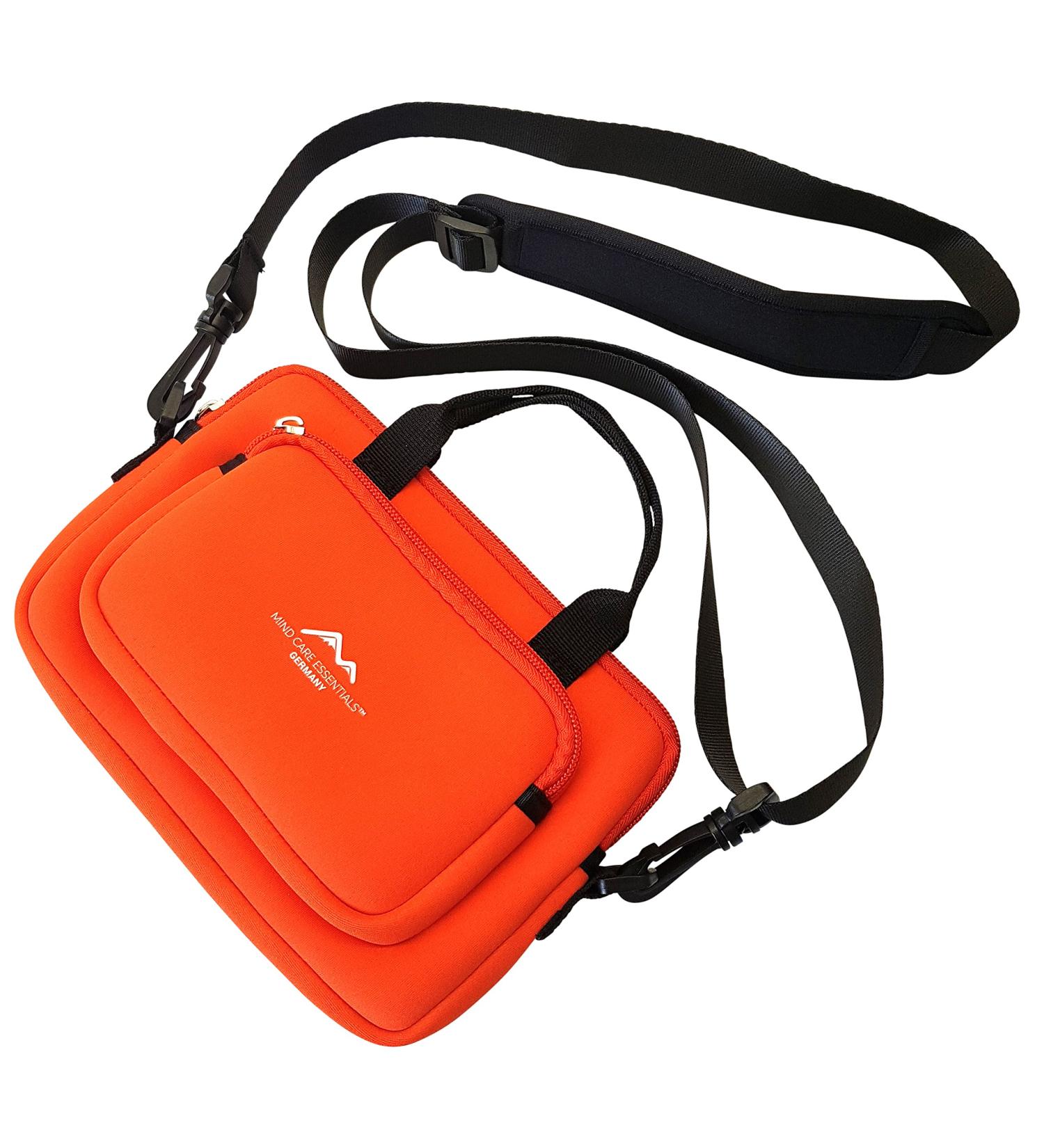 Buy Mind Care Essential Travel Pharmacy Bag - Neoprene Red Medical Pocket First Aid Kit | Portable Medicine Storage for Outdoor Adventures - Buy Online on GoSupps.com