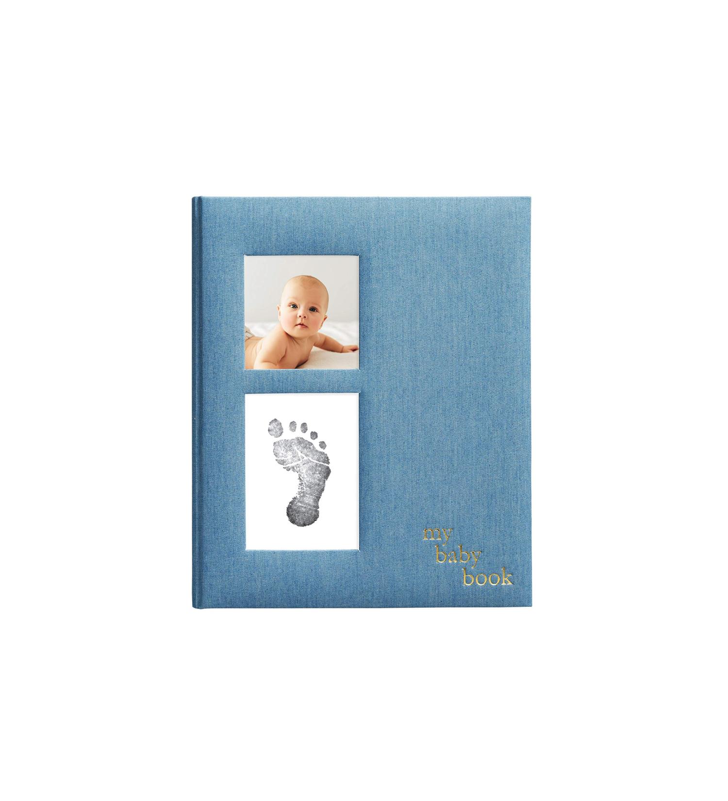Pearhead Blue Chambray Baby Book | Gender Neutral Baby Journal & Photo Album - Buy Online on GoSupps.com