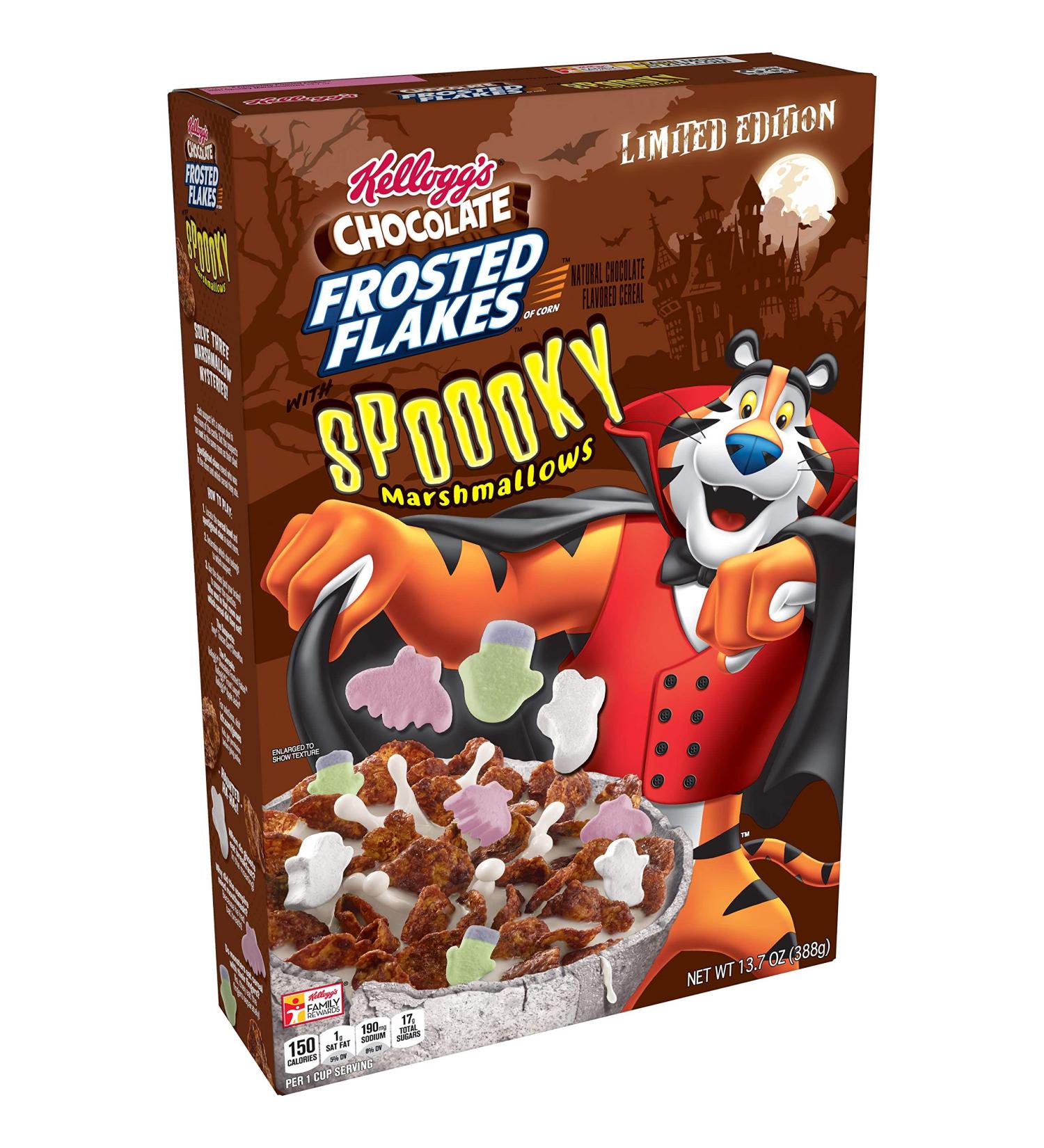 Frosted Flakes Kellogg's Breakfast Cereal Chocolate with Spooky Marshmallows Excellent Source of Vitamins and Minerals Limited Edition oz Box  13.7 Ounce - Buy Online on GoSupps.com