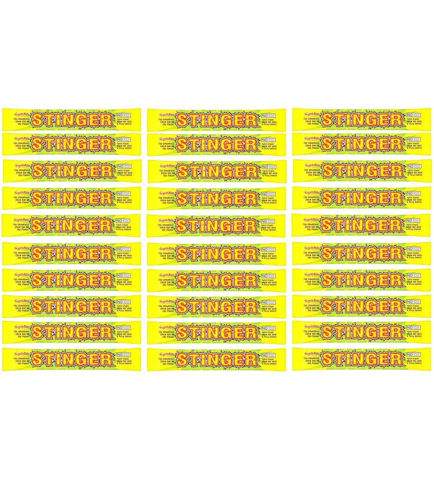 Swizzels Stinger Tutti Frutti Flavour Chew Sweet Treats Stick Pack 18g Ideal for Party Goody Bags 30 Pack