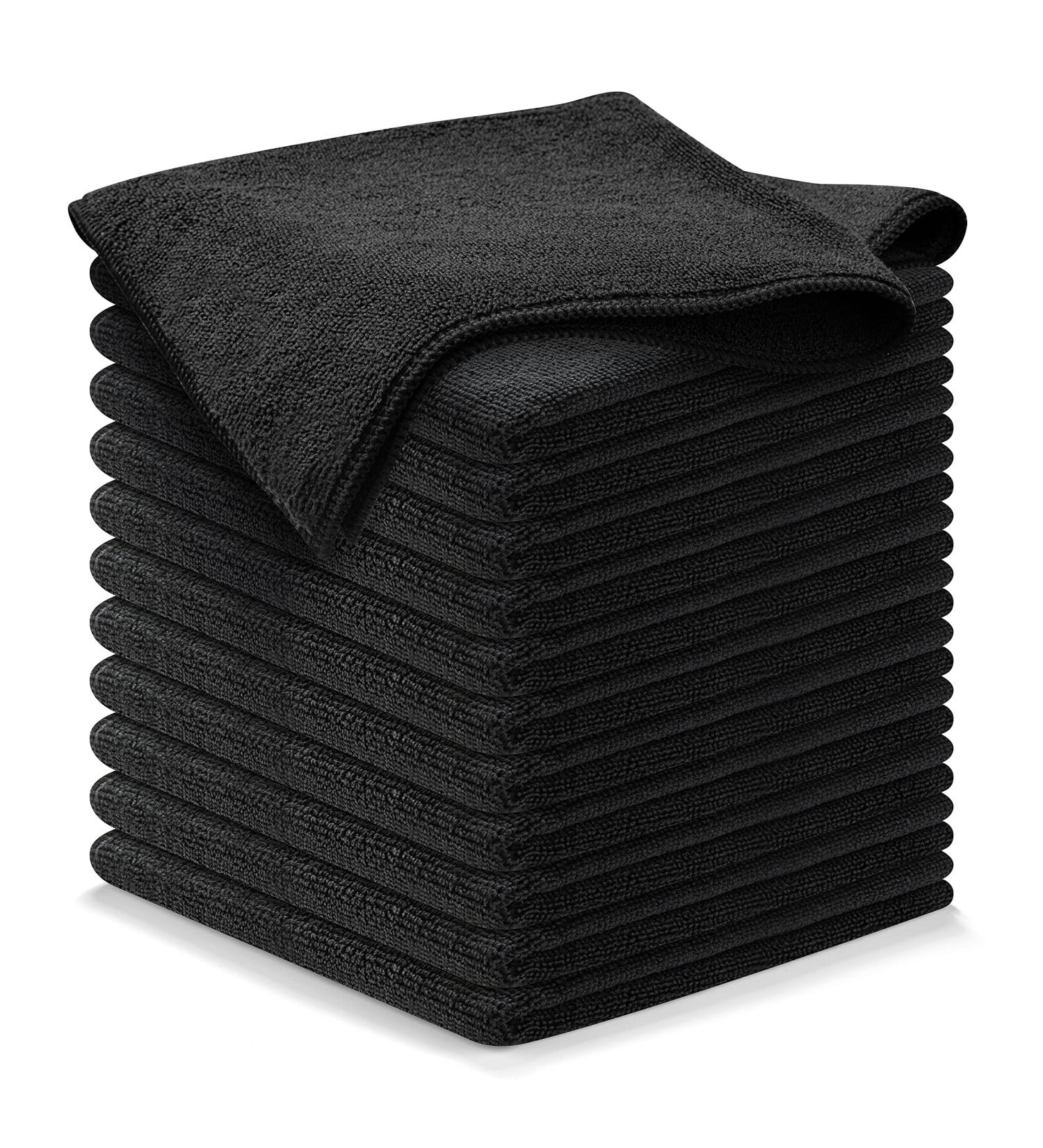 USANOOKS 12Pcs Microfiber Cleaning Cloth 16x16 inch - Ultra Absorbent Car Towels - Streak-Free Mirror Shine - Scratch Proof - Black - Buy Online on GoSupps.com